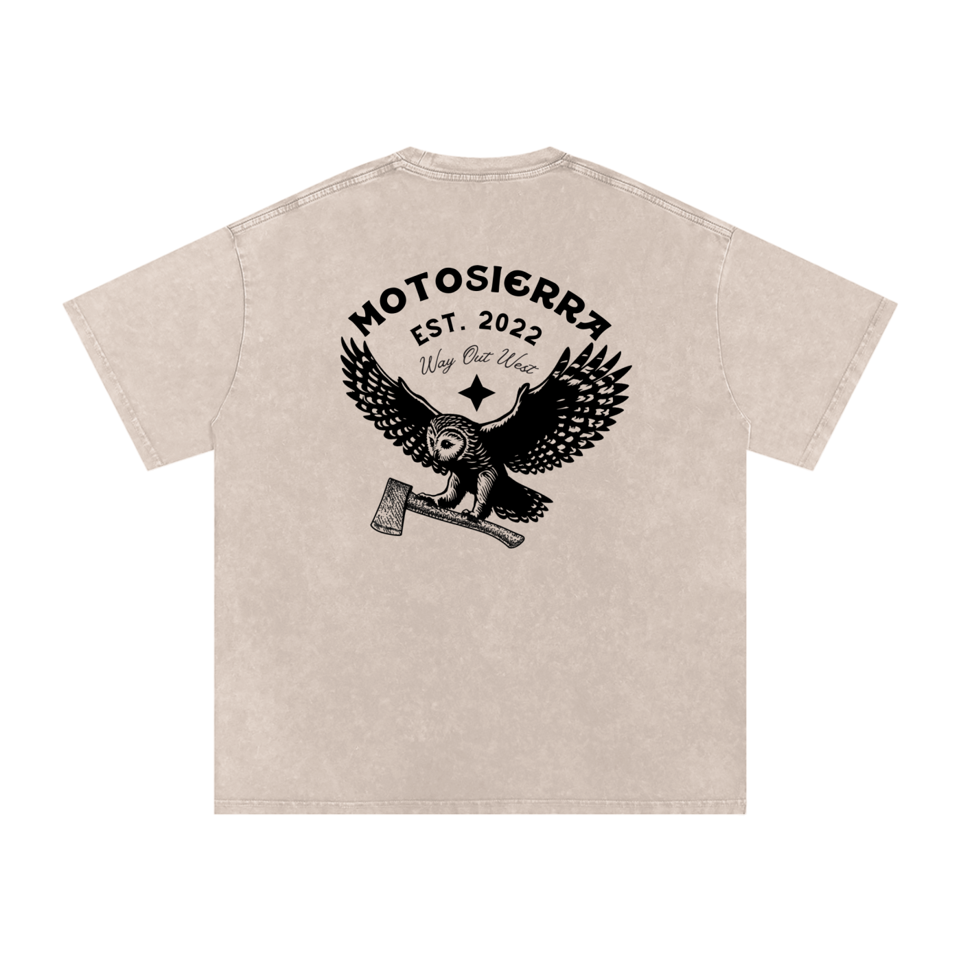 Owl Logo Snow Washed Oversized Cotton T-Shirt