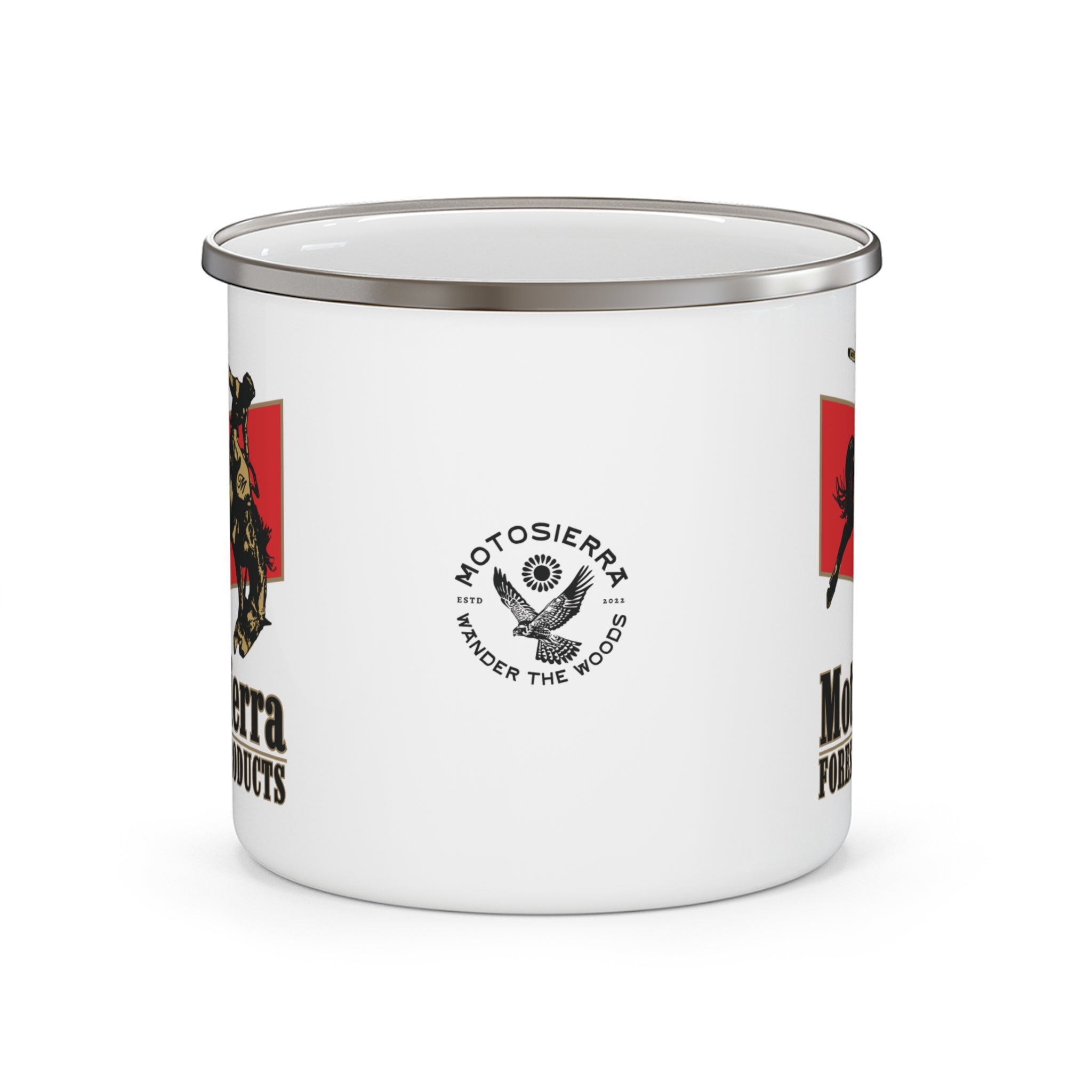 Moto Cowboy Enamel Camping Mug