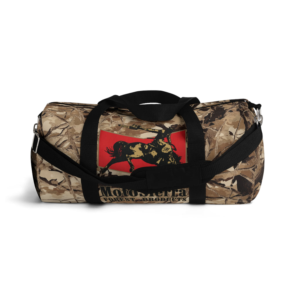 Desert Pattern Cowboy Logo Motosierra Adventure Duffel Bag - Perfect for Gym, Travel, Outdoor Activities, Gifts