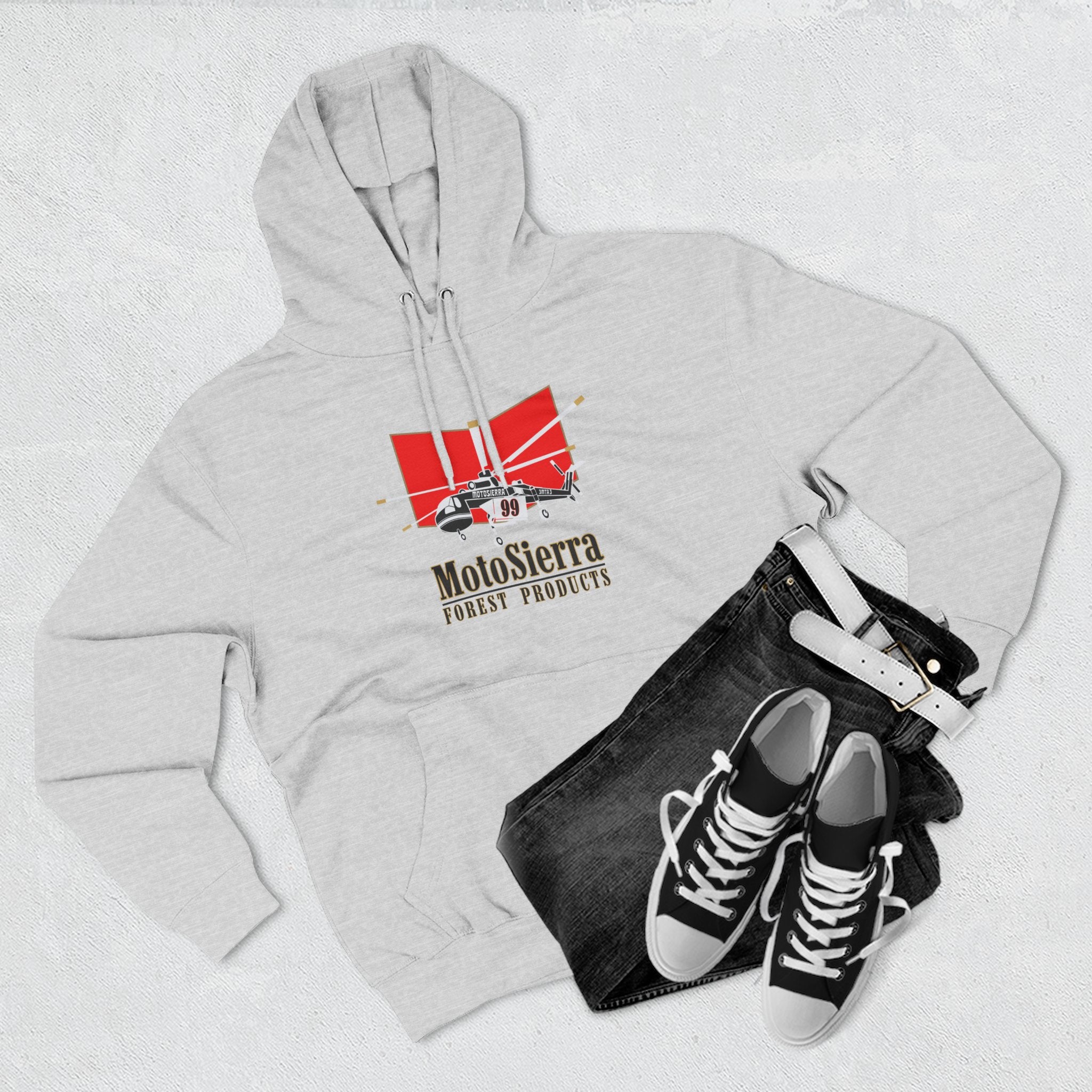 Crane Three-Panel Fleece Hoodie