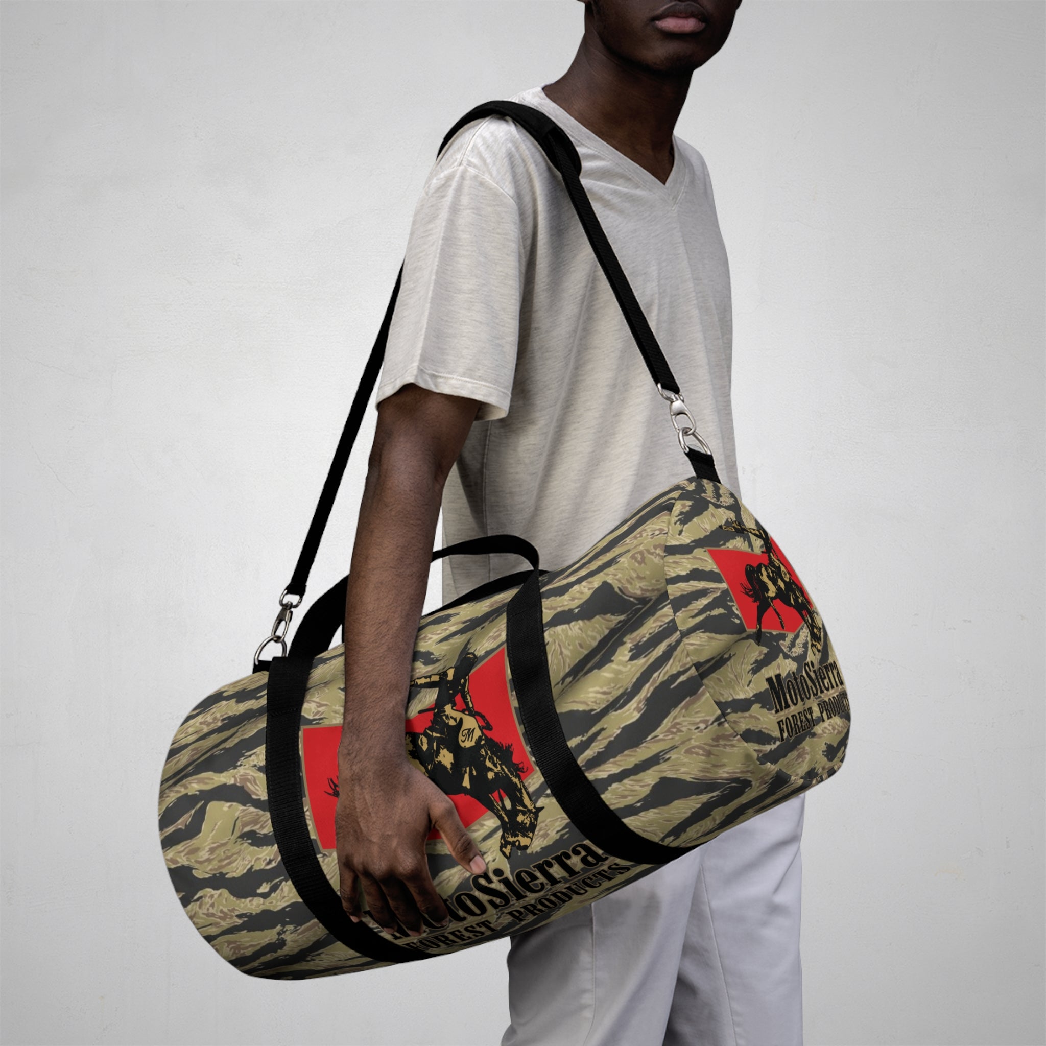 Gold Tiger Cowboy Logo Motosierra Adventure Duffel Bag