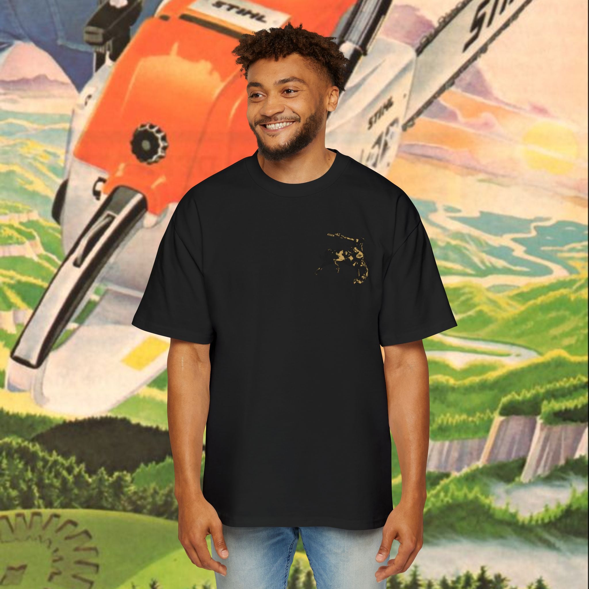 Australia Cowboy Logo Men's Heavy Oversized Tee