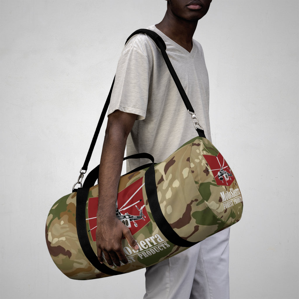 High Desert Camo Crane Logo Motosierra Adventure Duffel Bag - Perfect for Gym, Travel, Outdoor Activities, Weekend Getaway, Gifts