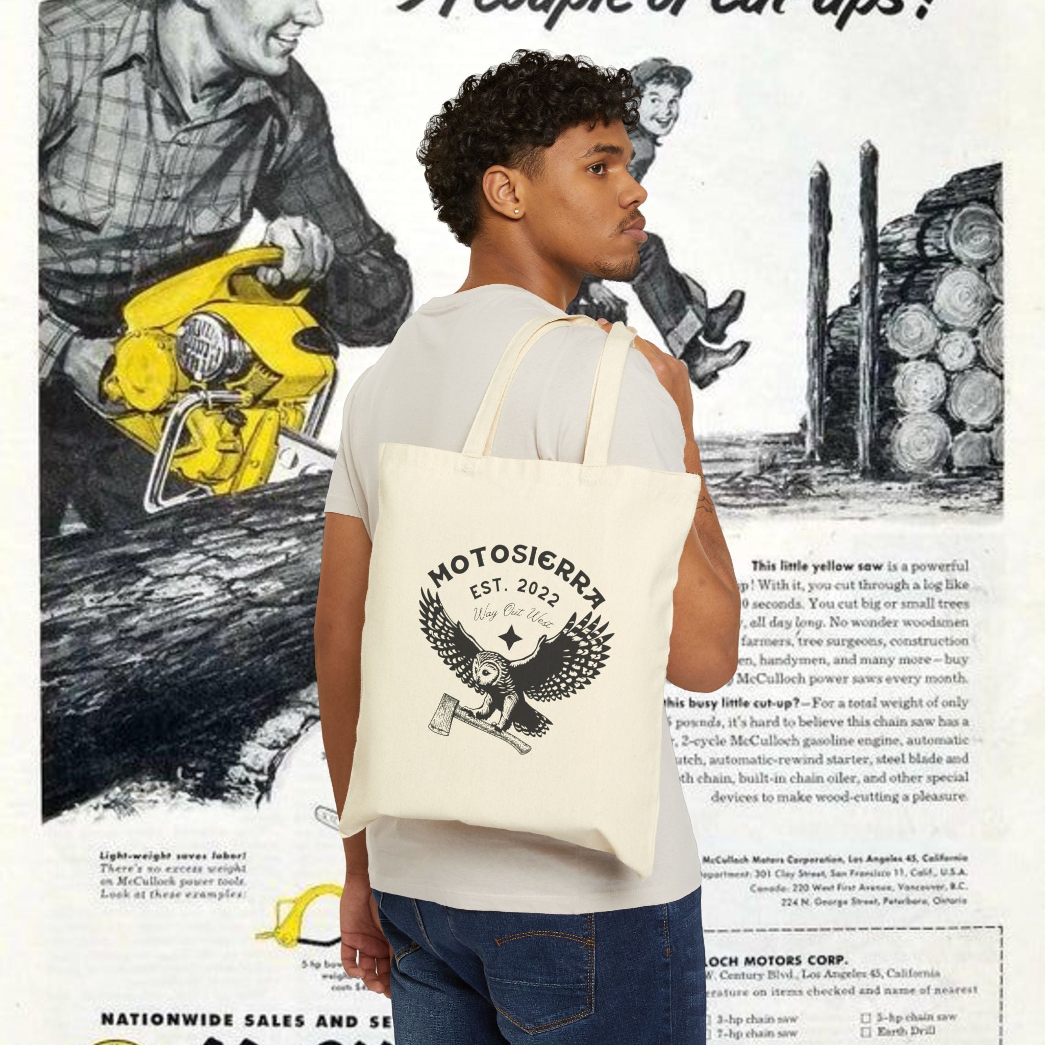 MotoSierra Cotton Canvas Tote Bag