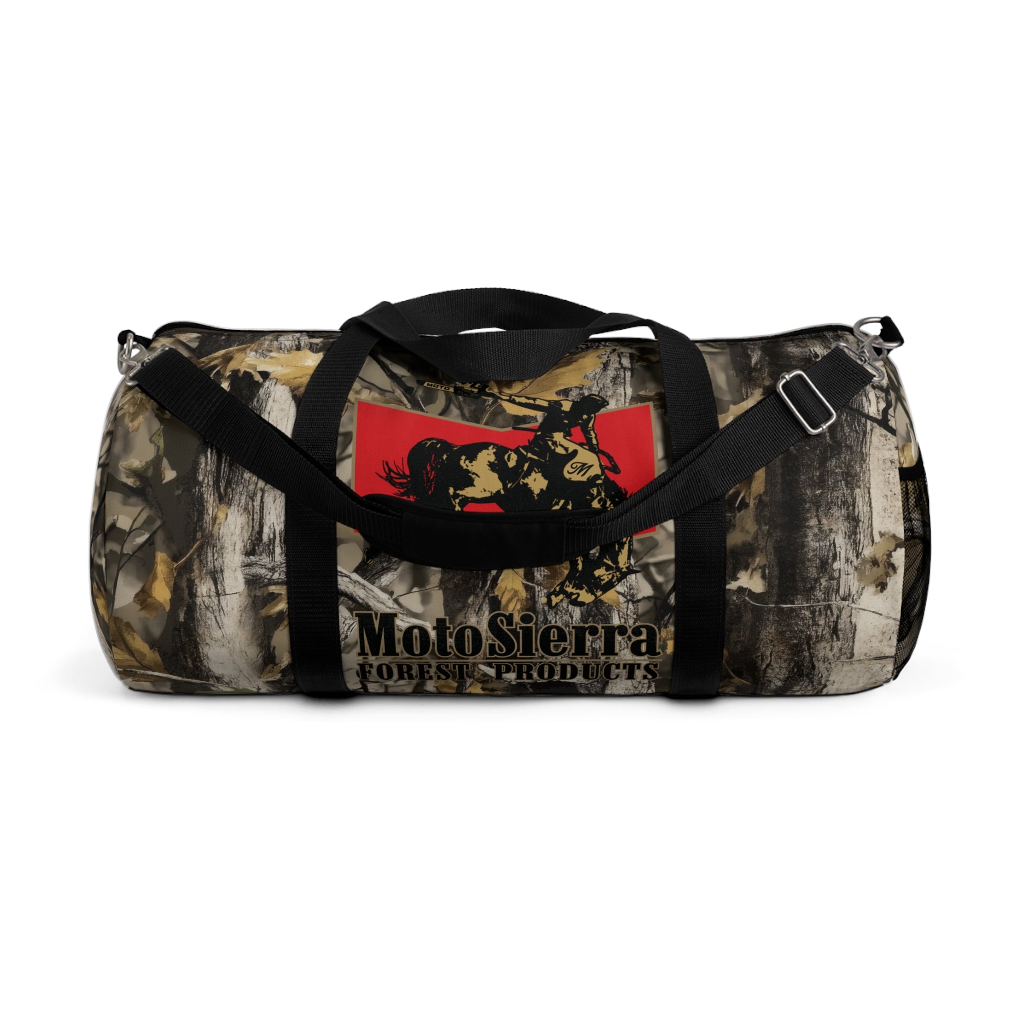 Tree Camo Kestrel Logo Motosierra Adventure Duffel Bag - Perfect for Gym, Travel, Outdoor Activities, Weekend Getaway, Gifts