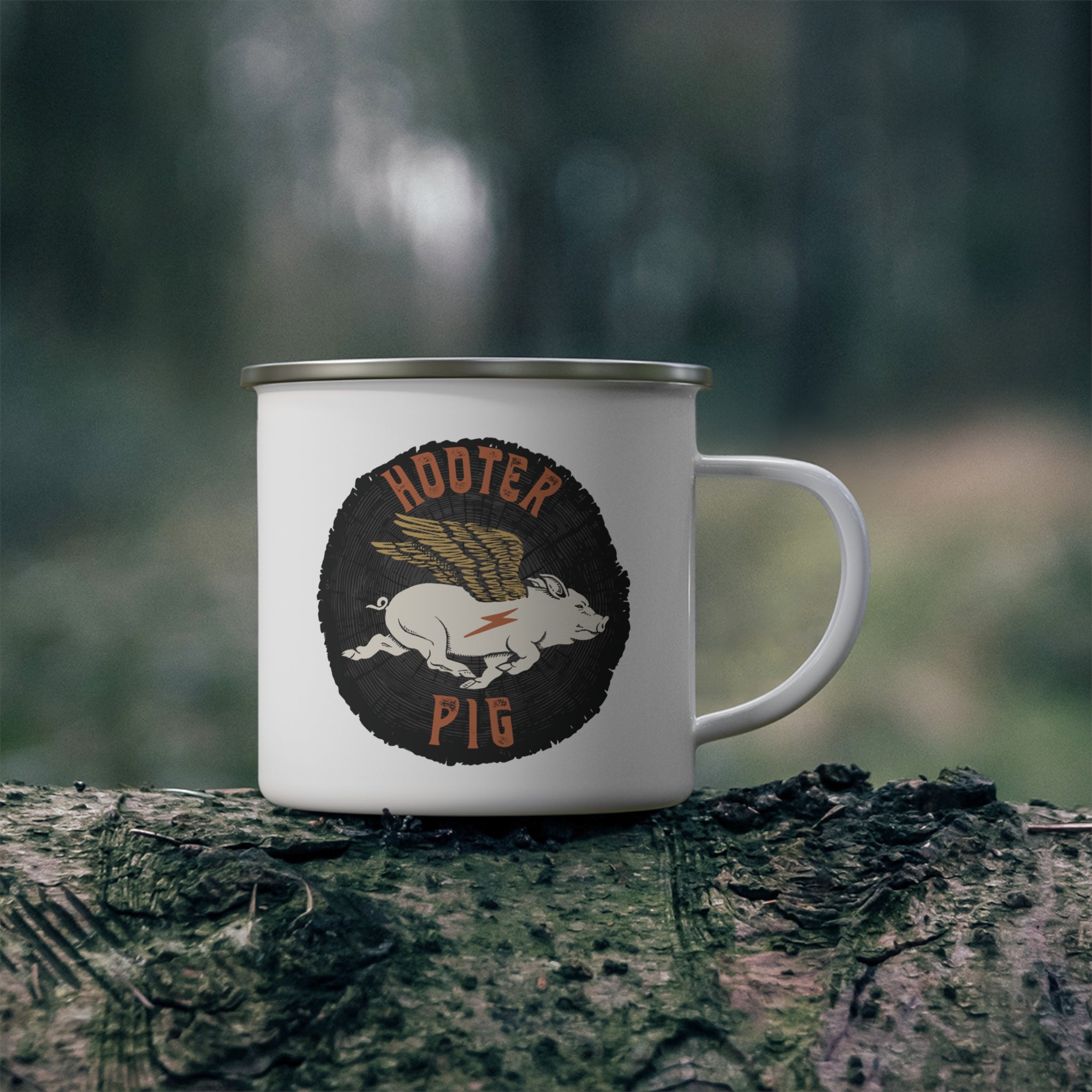 Hooterpig Enamel Camping Mug