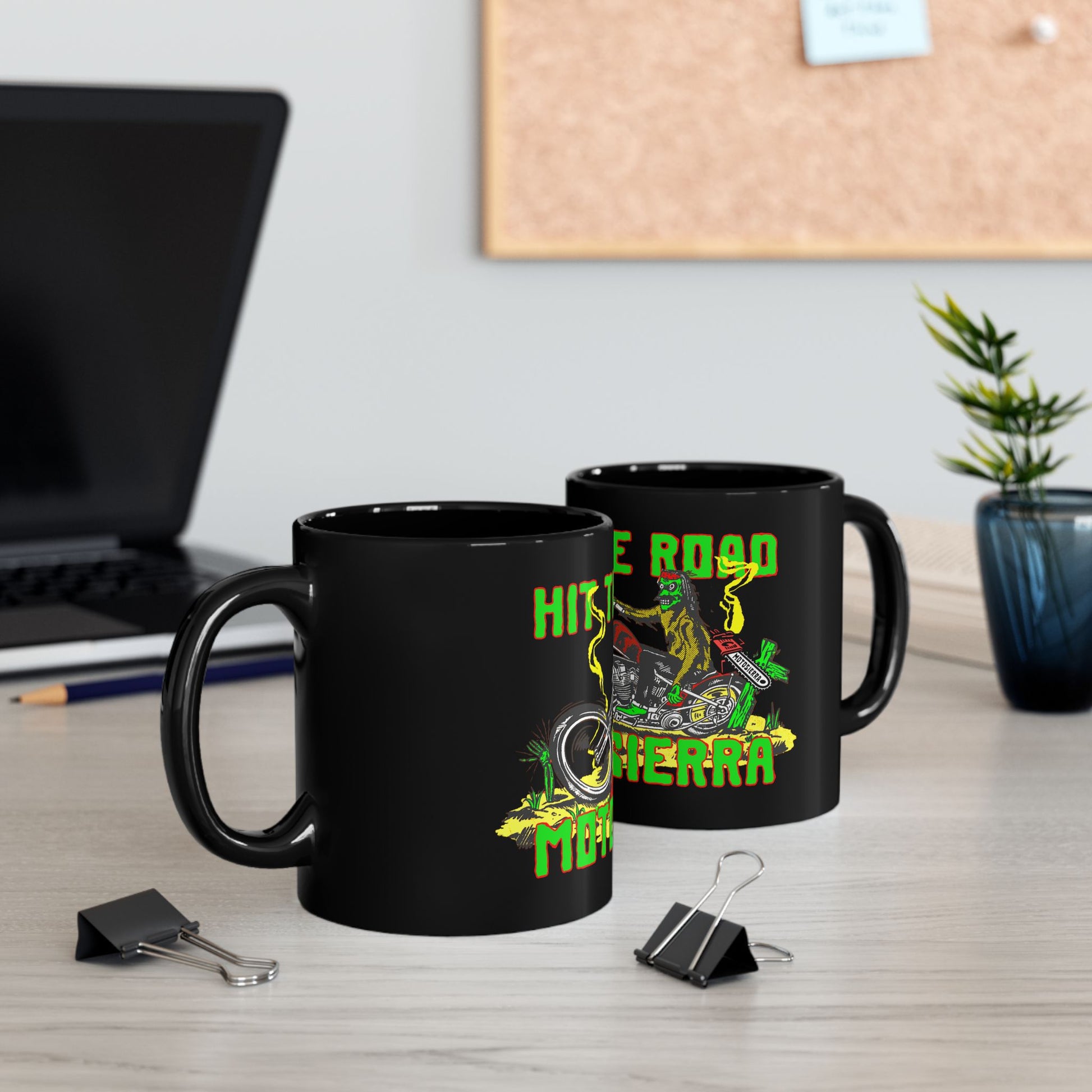 Hit The Road Black Mug (11oz, 15oz) Zombie Chopper Returns.