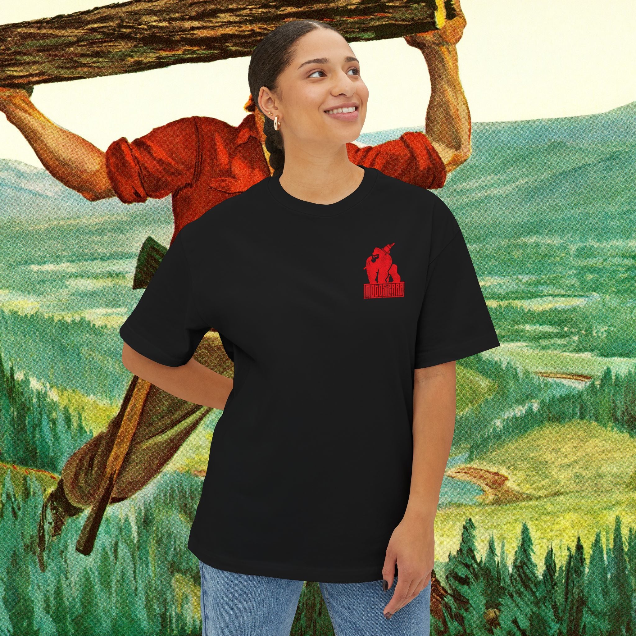 Skilled Labor Red Unisex Oversized Boxy Tee