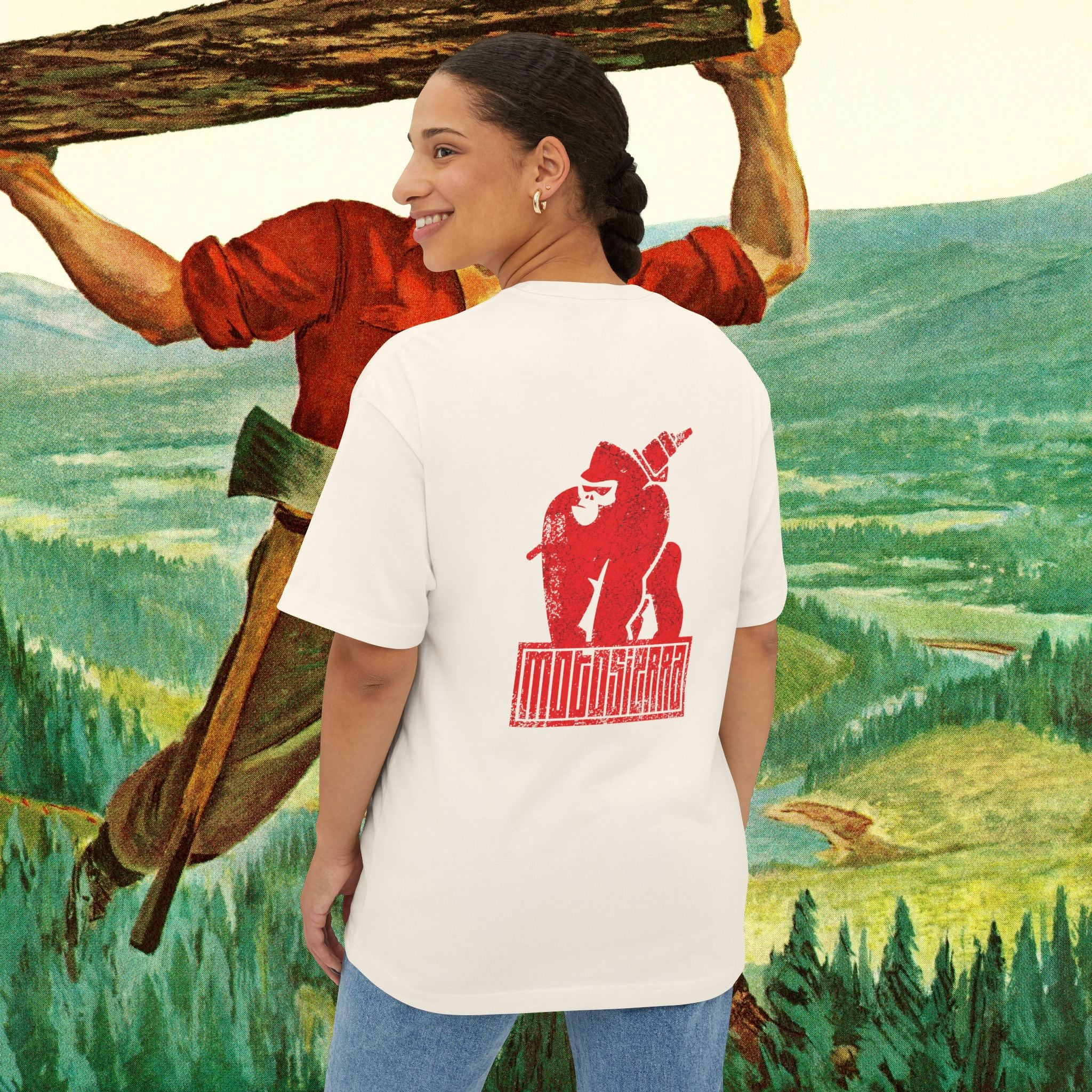 Skilled Labor Red Unisex Oversized Boxy Tee