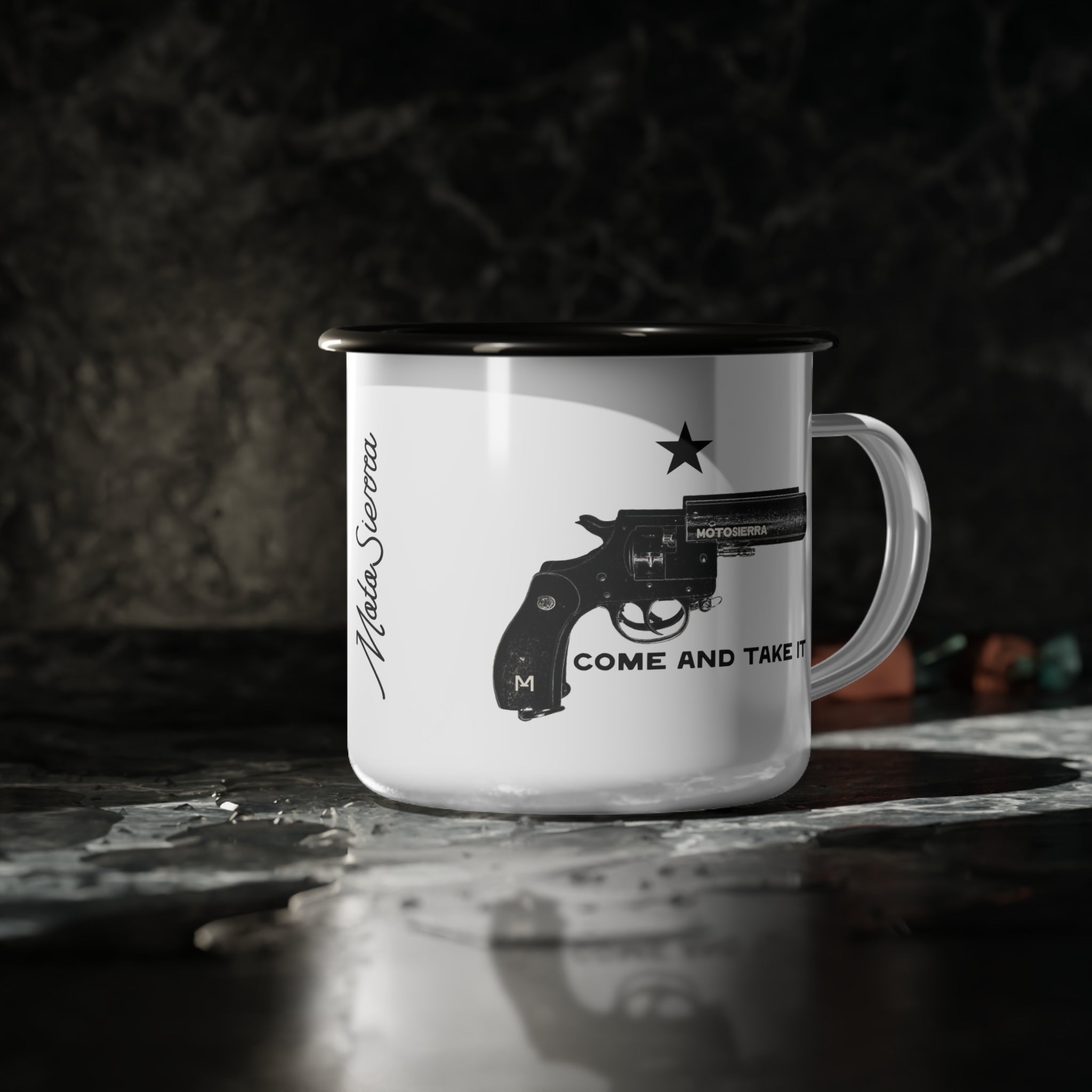 Come And Take It Enamel Camp Cup