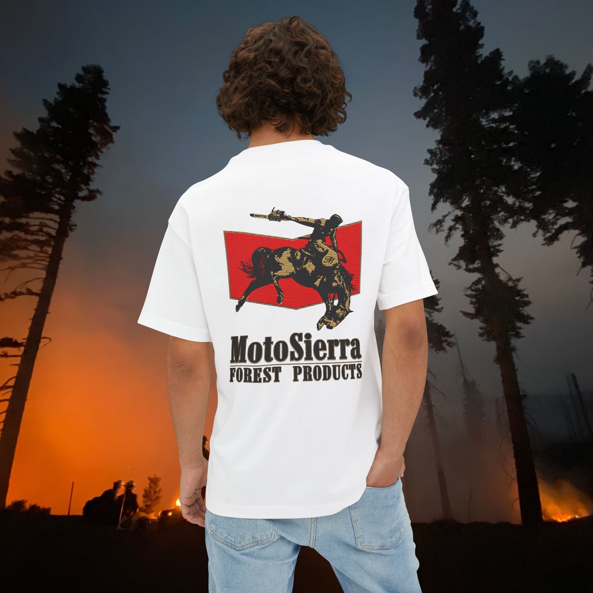 Distressed Logo Unisex Oversized Boxy Tee