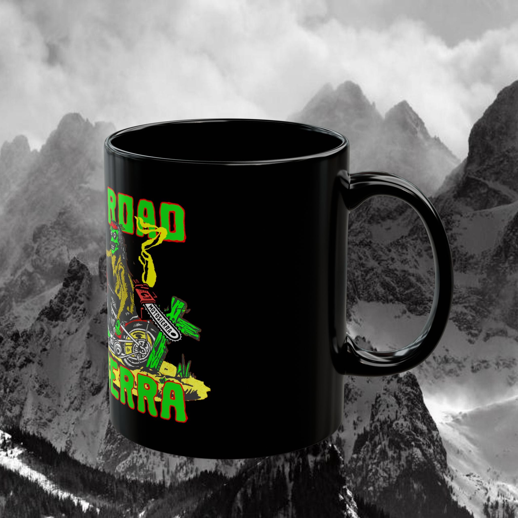 Hit The Road Black Mug (11oz, 15oz) Zombie Chopper Returns.