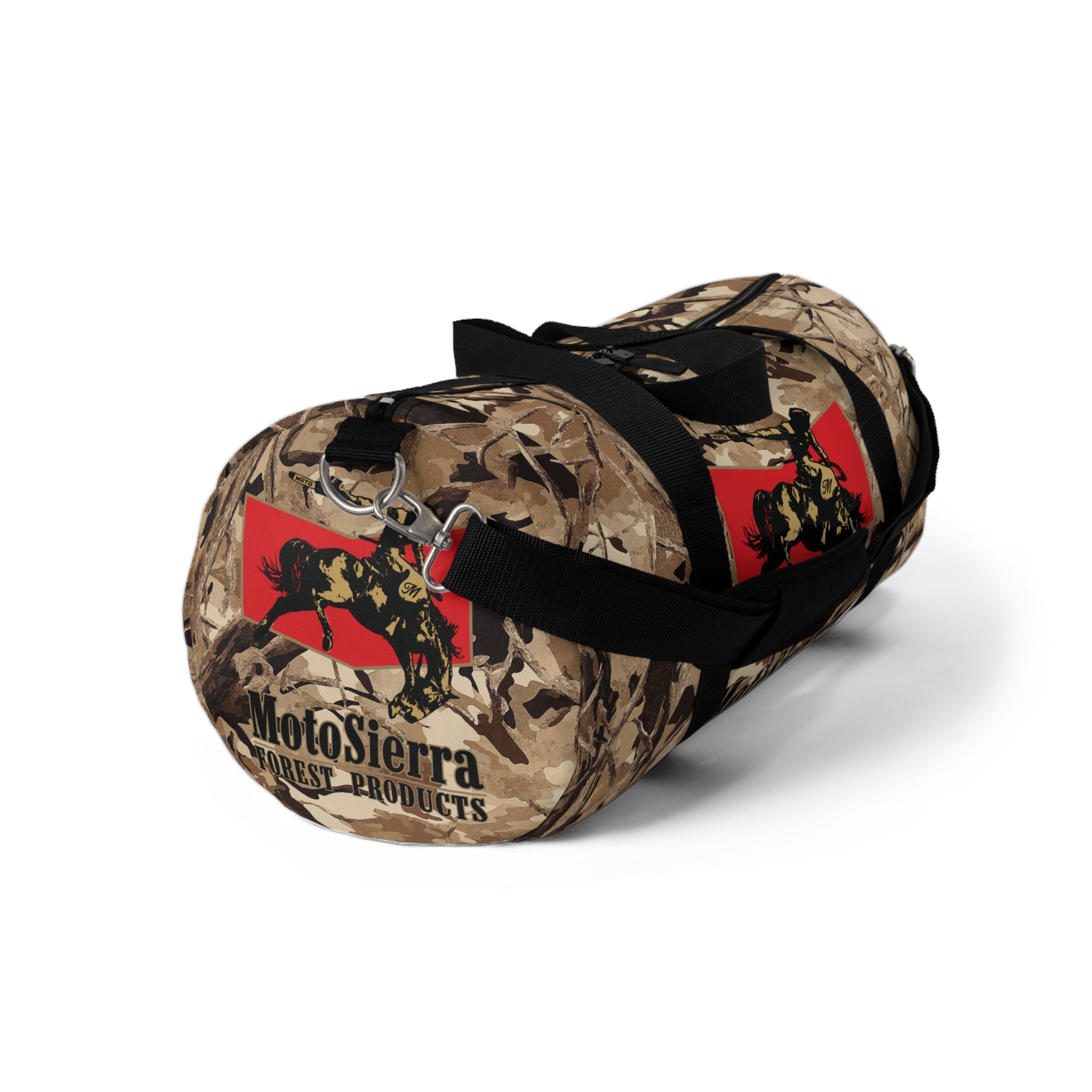 Desert Pattern Cowboy Logo Motosierra Adventure Duffel Bag - Perfect for Gym, Travel, Outdoor Activities, Gifts