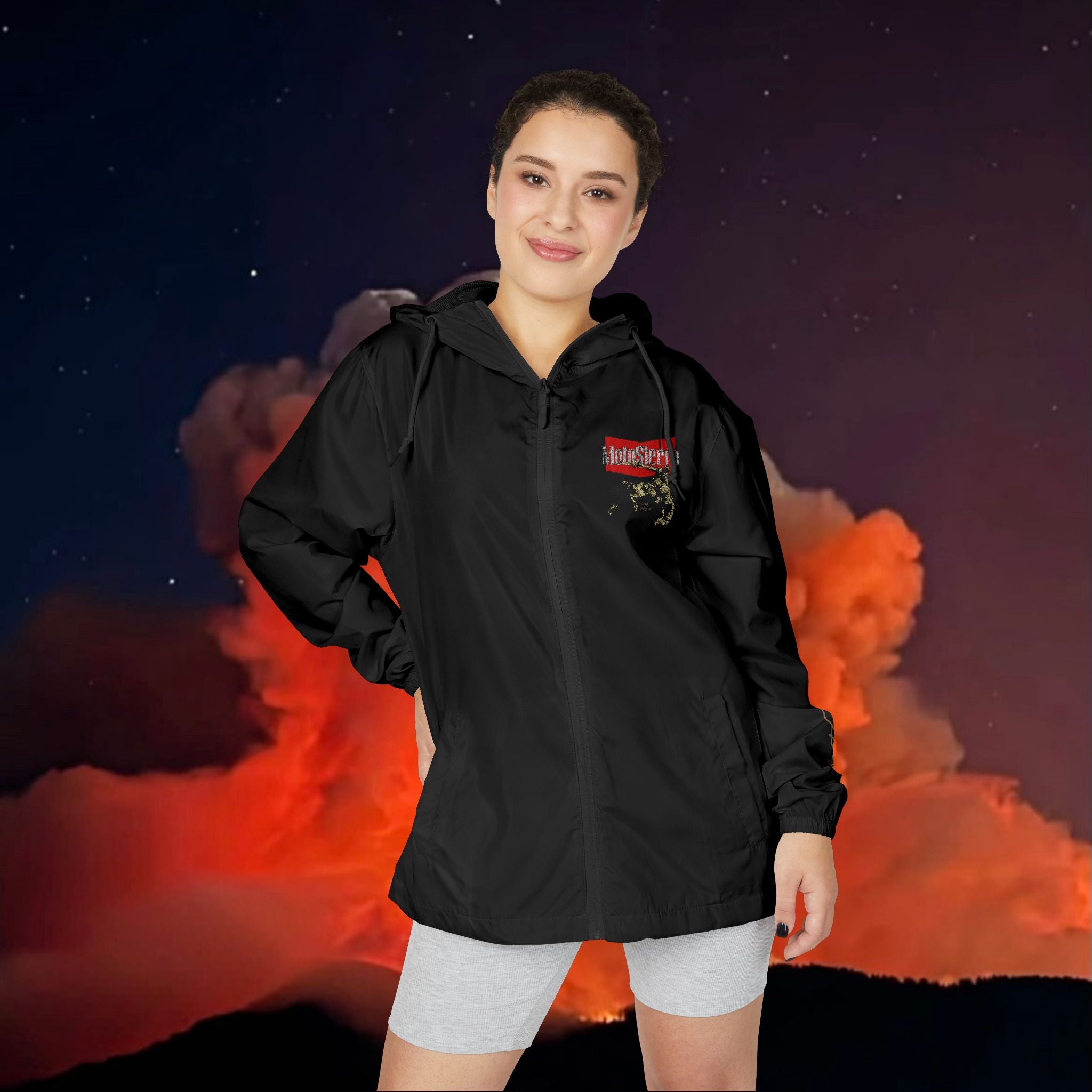 Warped Logo Unisex Full-Zip Windbreaker Jacket