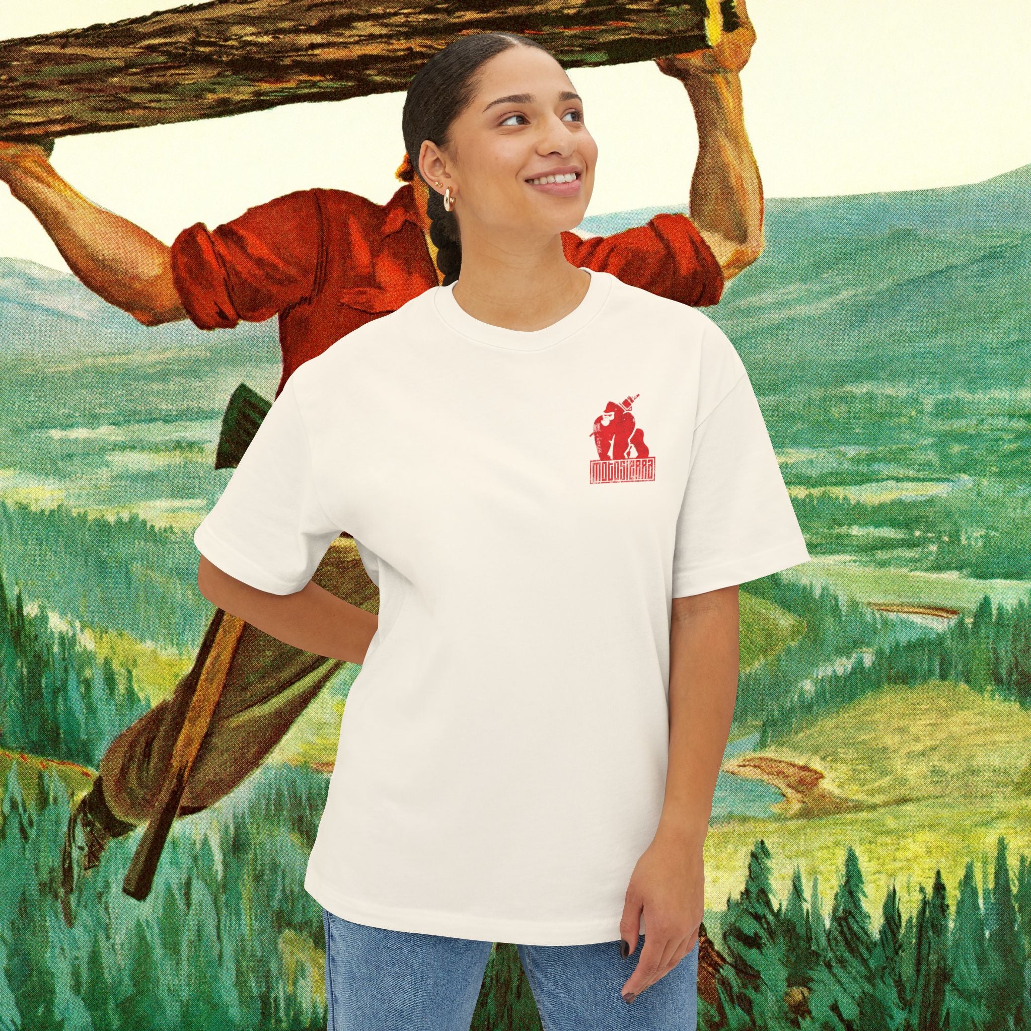 Skilled Labor Red Unisex Oversized Boxy Tee