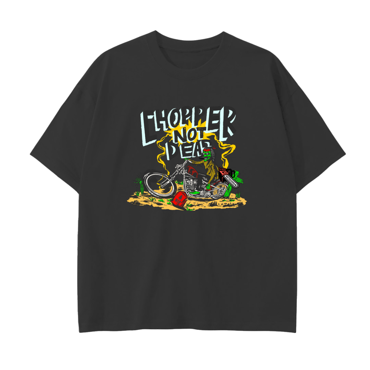 Zombie Saw Drop Shoulder Cotton T-Shirt
