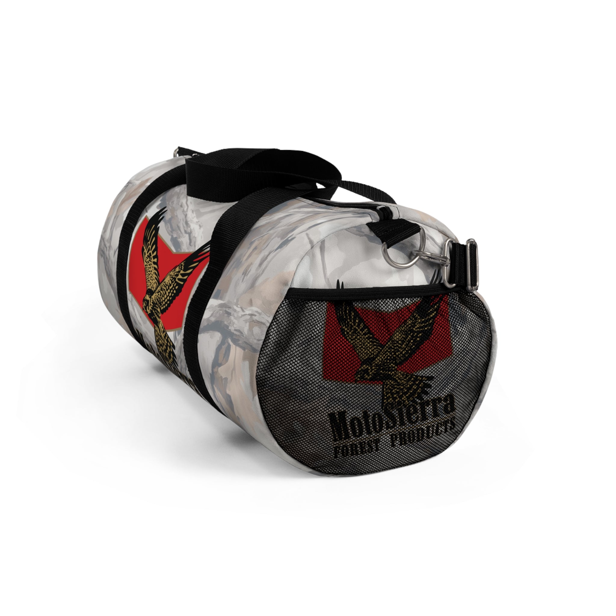 Kestrel Ghost Camo Logo Motosierra Adventure Duffel Bag - Perfect for Gym, Travel, Outdoor Activities, Weekend Getaway, Gifts