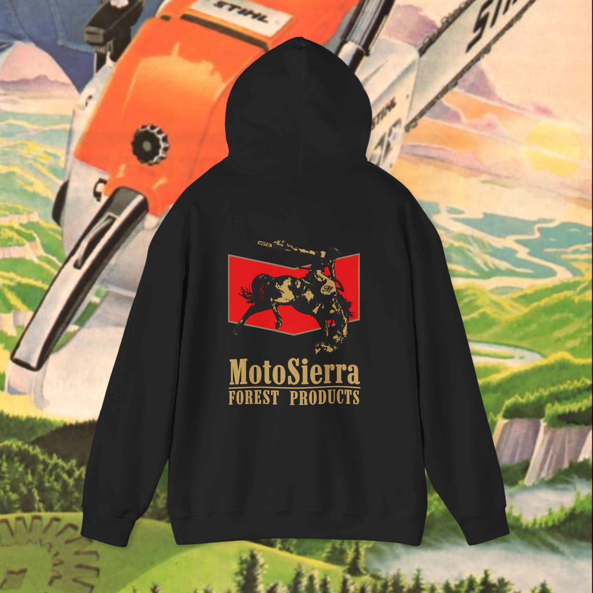 EUROPE ONLY Chevron Cowboy Logo Unisex Heavy Blend™ Hooded Sweatshirt