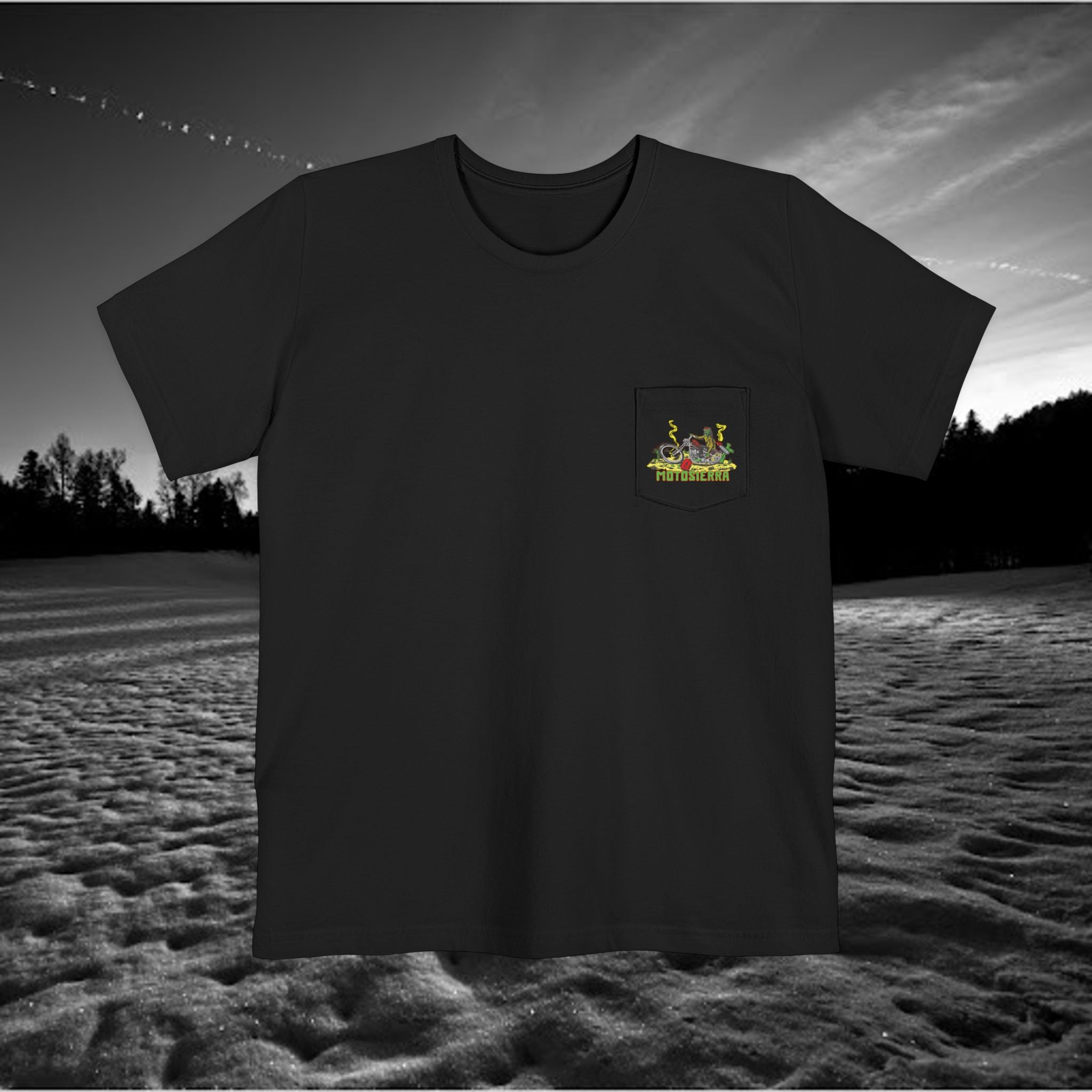 Hit The Road Zombie Chopper Unisex Pocket T-shirt