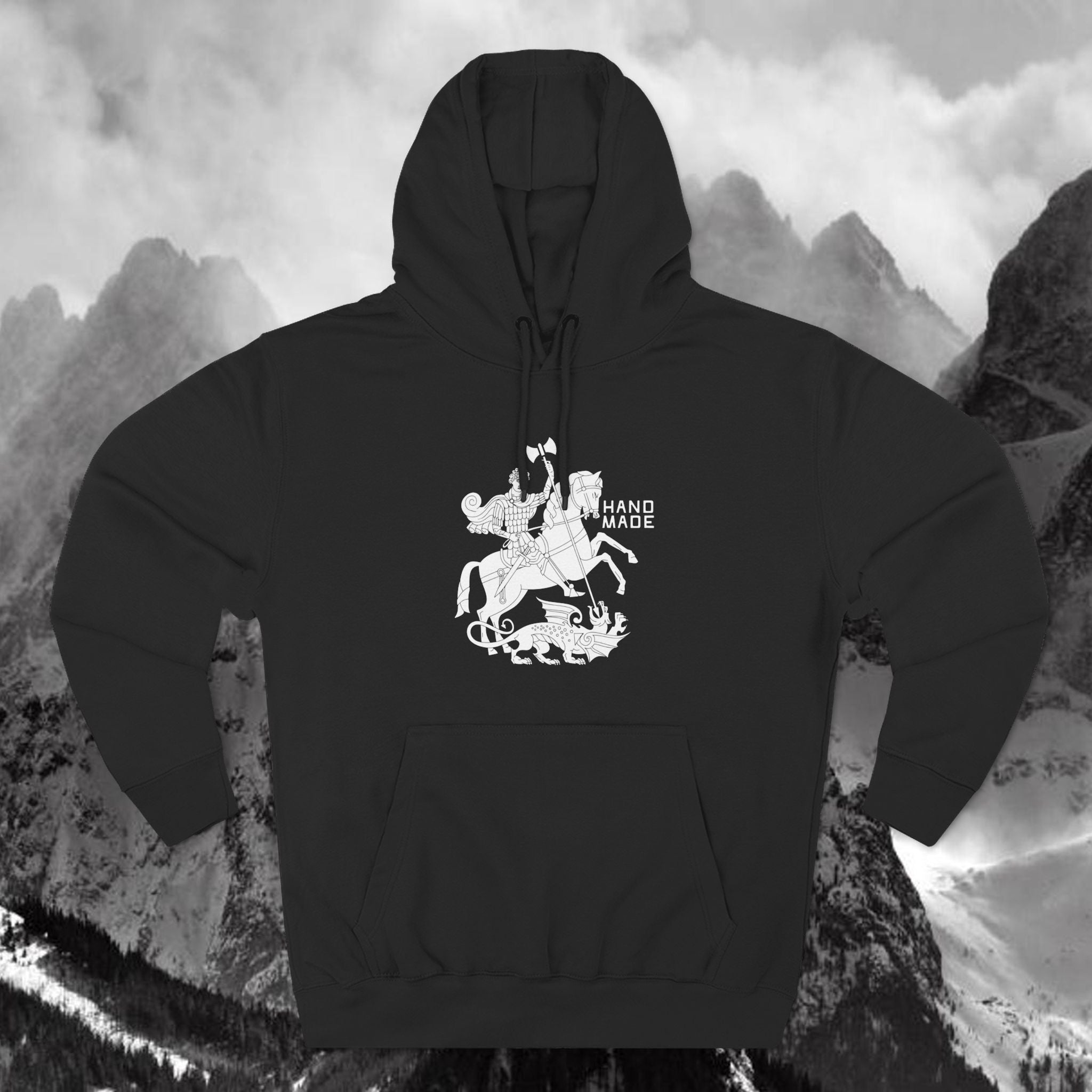 Vintage Axe Label Three-Panel Fleece Hoodie