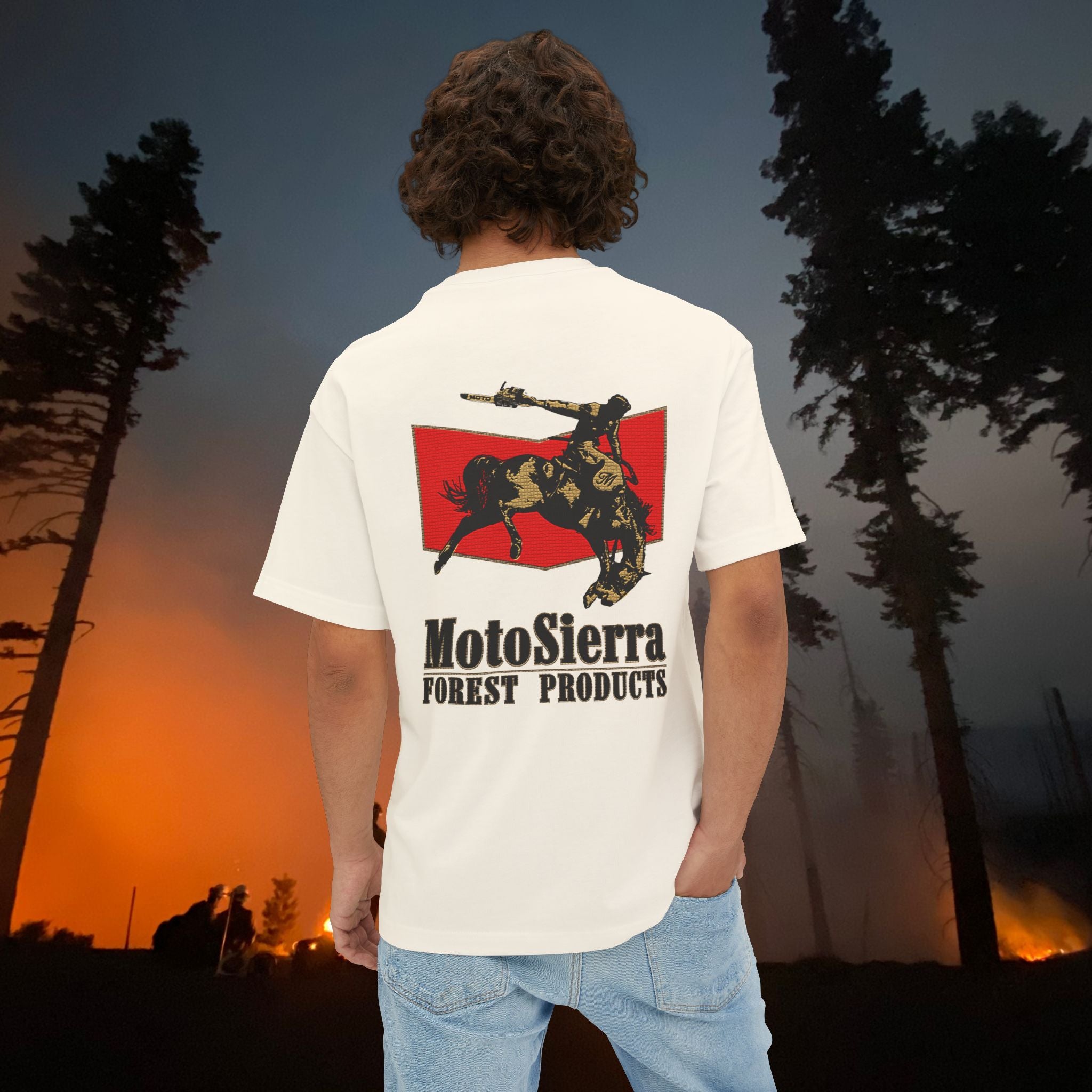 Distressed Logo Unisex Oversized Boxy Tee