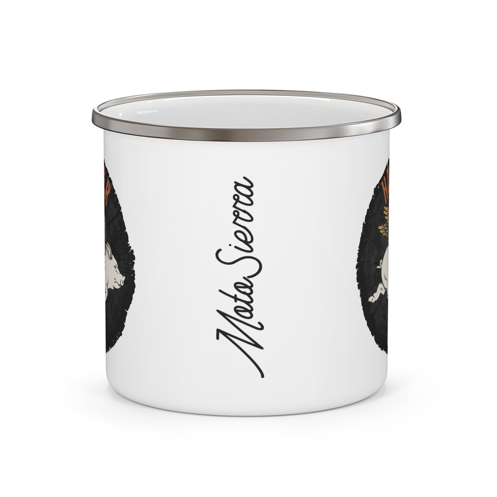 Hooterpig Enamel Camping Mug