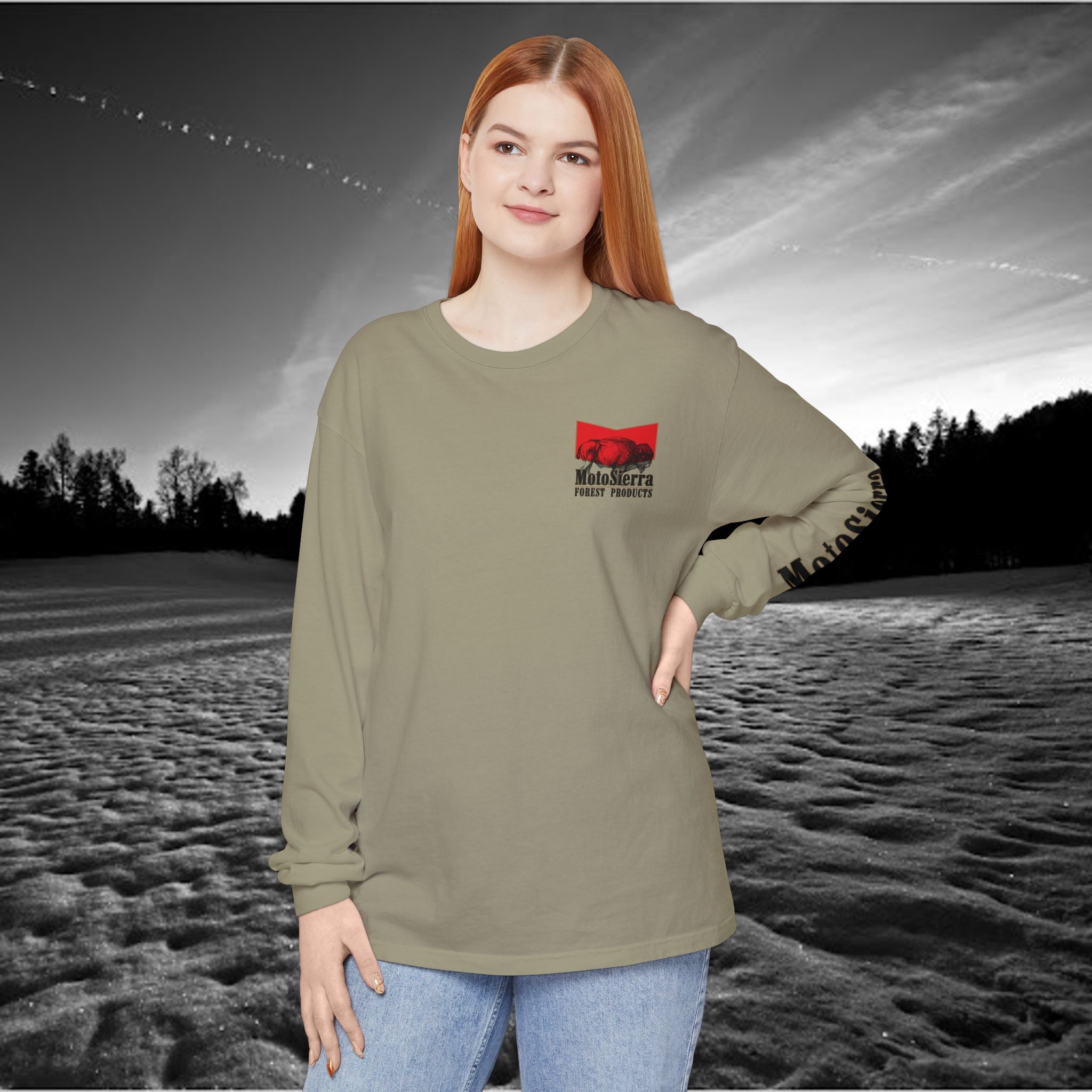 MotoSierra Forest Products Long Sleeve T-Shirt | Unisex Outdoor Apparel