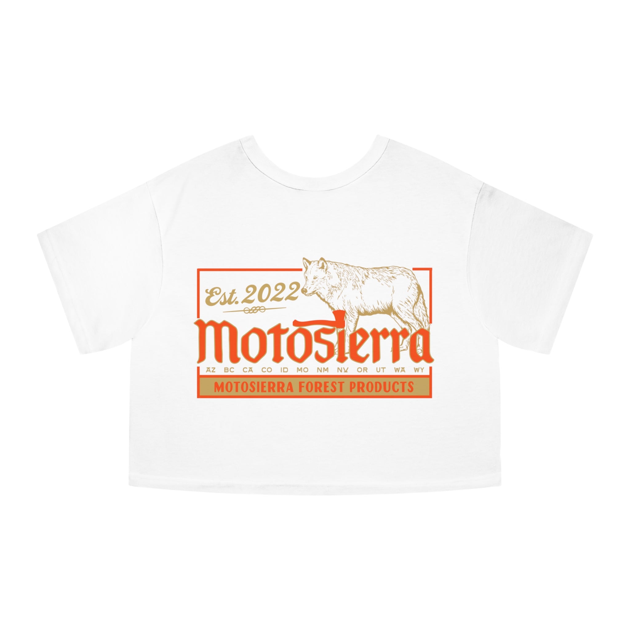 Wolf Champion Women's Heritage Cropped T-Shirt - Motosierra Forest Products Tee