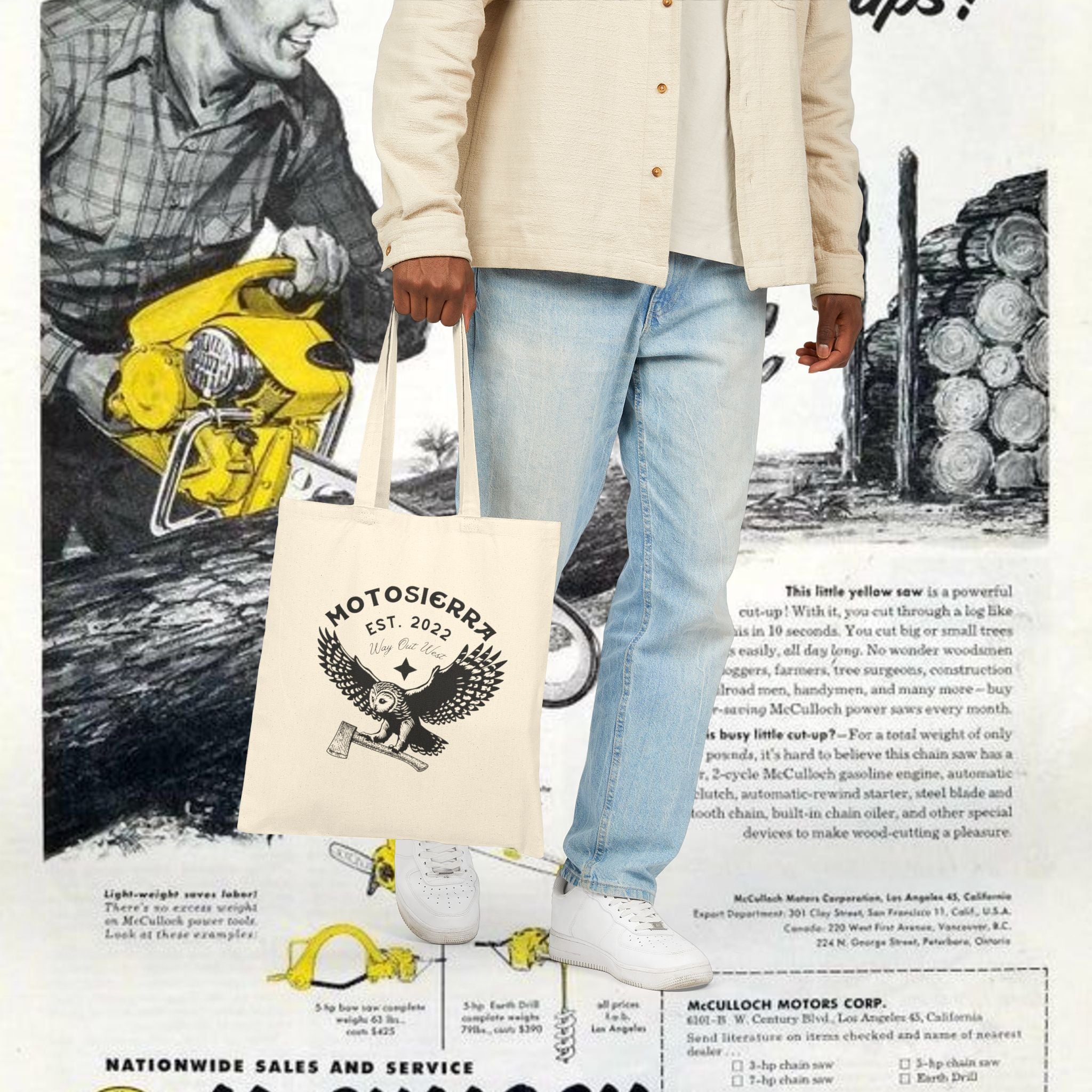 MotoSierra Cotton Canvas Tote Bag