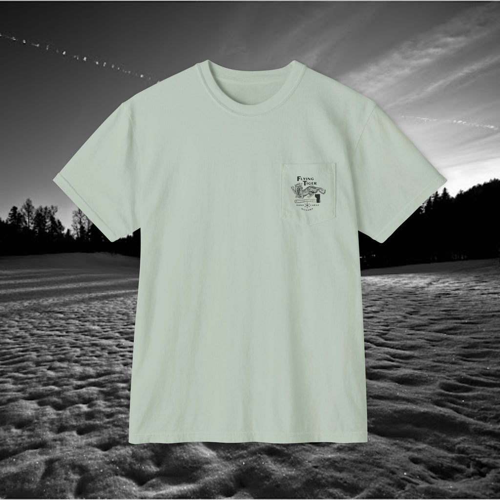 Flying Tiger Axe Handles Unisex Garment-Dyed Pocket T-Shirt