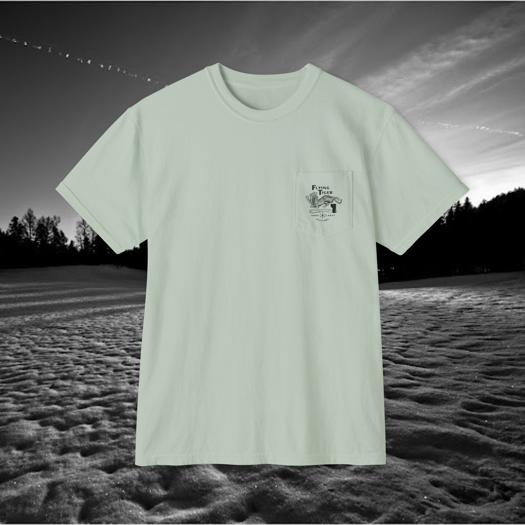 Flying Tiger Axe Handles Unisex Garment-Dyed Pocket T-Shirt