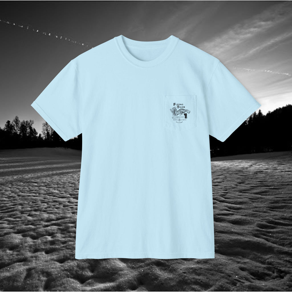 Flying Tiger Axe Handles Unisex Garment-Dyed Pocket T-Shirt