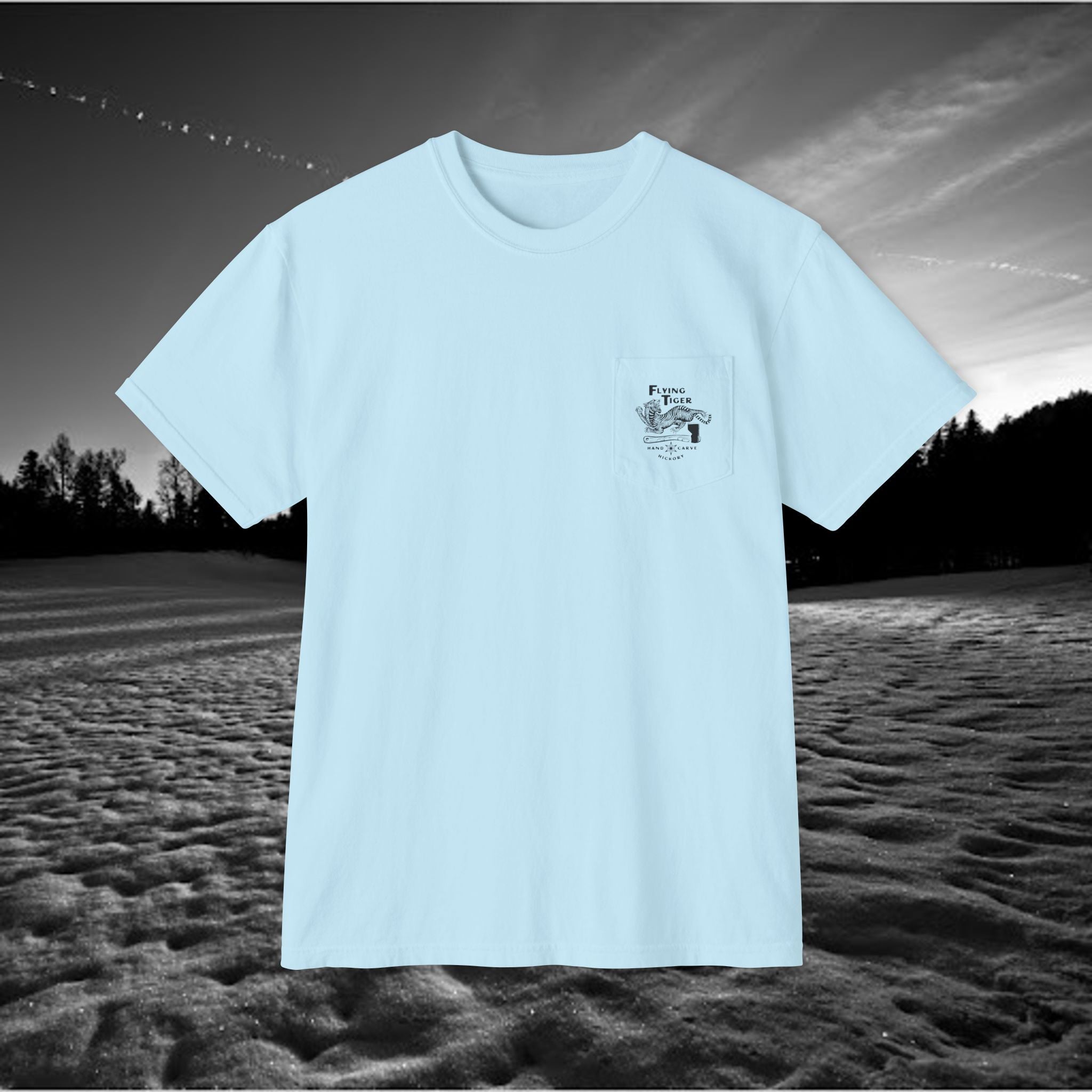 Flying Tiger Axe Handles Unisex Garment-Dyed Pocket T-Shirt