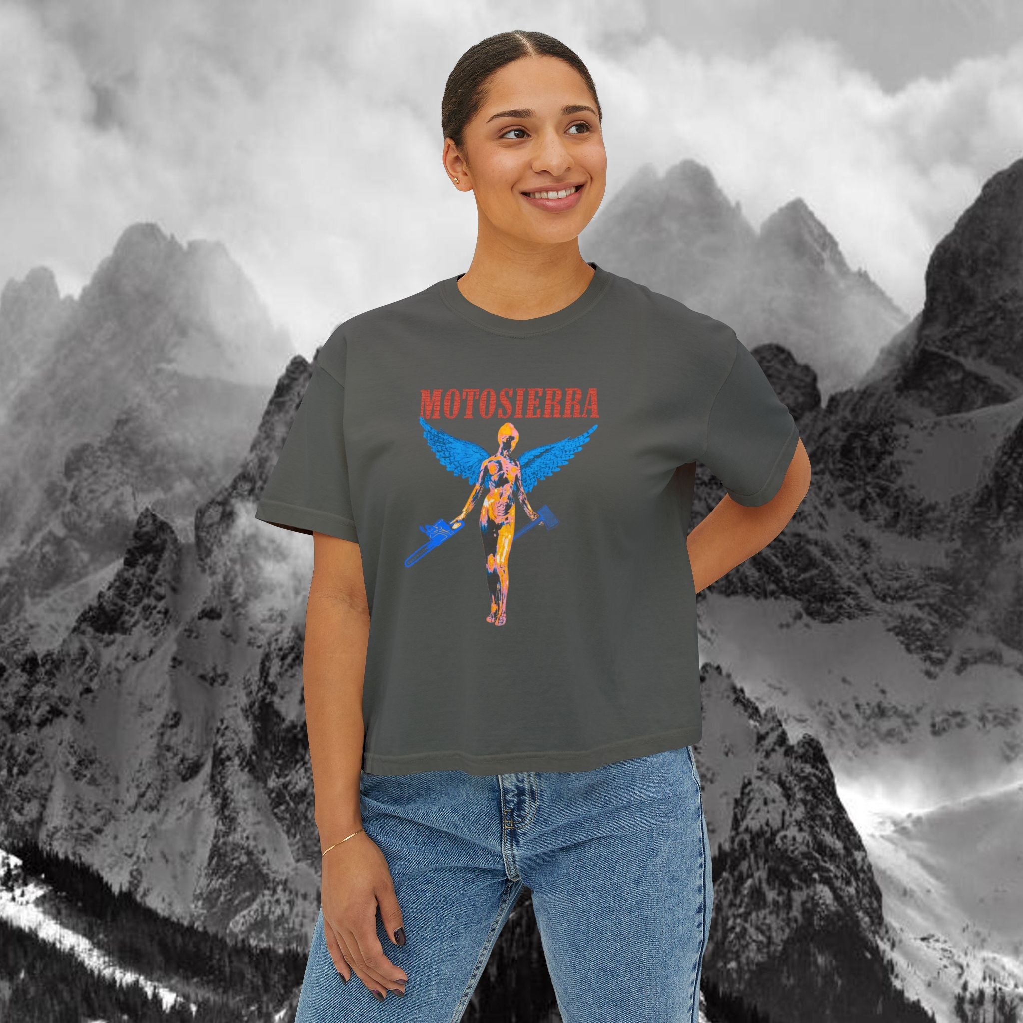 Aberdeen Vintage-Style Boxy Tee, Perfect for Outdoor Enthusiasts, Relaxed Fit Top