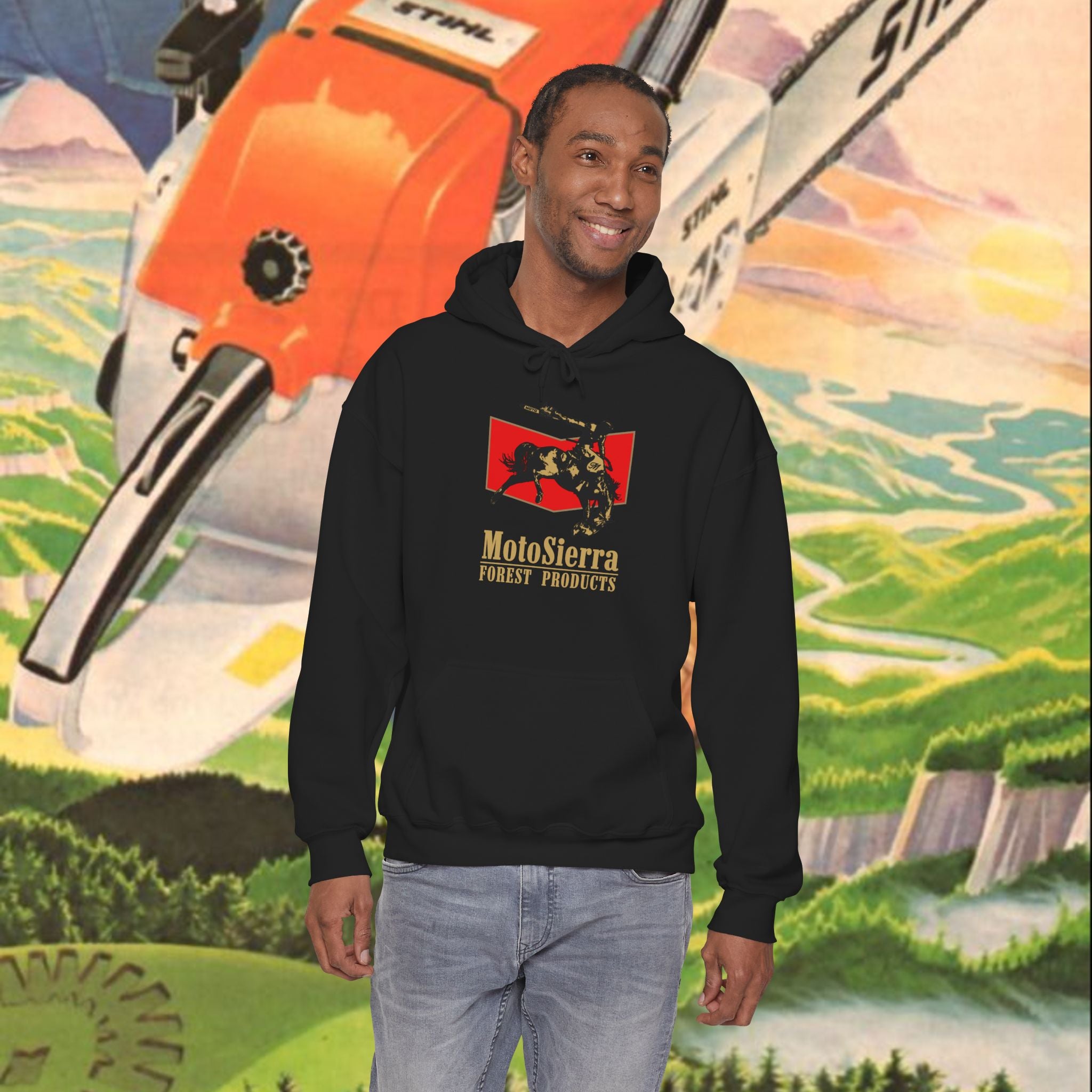 EUROPE ONLY Chevron Cowboy Logo Unisex Heavy Blend™ Hooded Sweatshirt