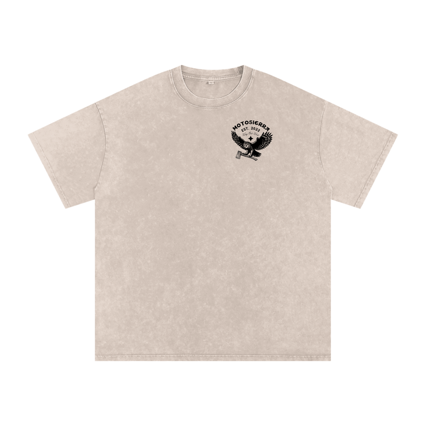 Owl Logo Snow Washed Oversized Cotton T-Shirt