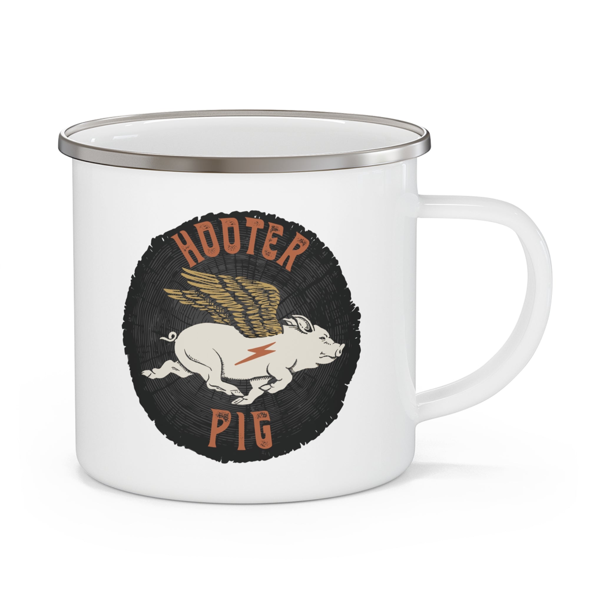 Hooterpig Enamel Camping Mug