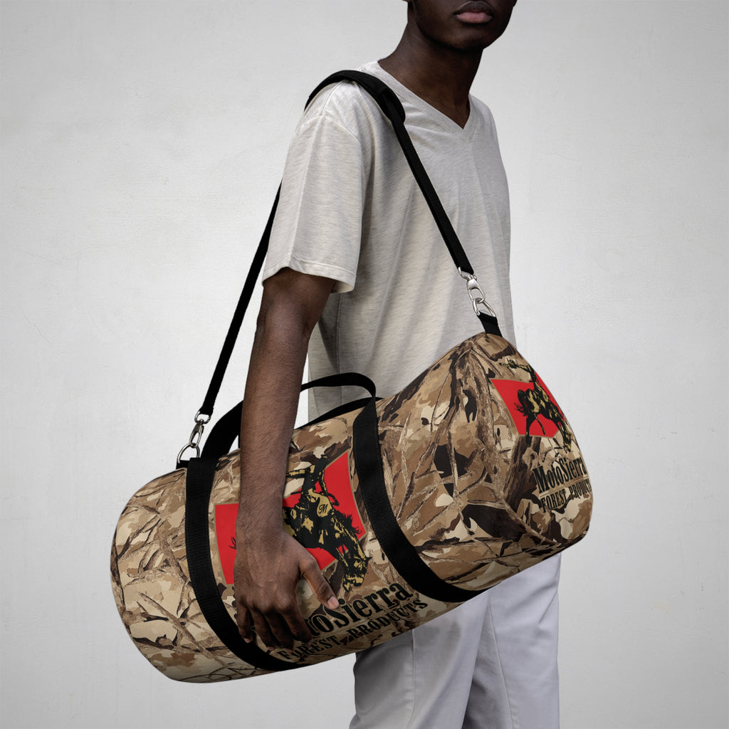 Desert Pattern Cowboy Logo Motosierra Adventure Duffel Bag - Perfect for Gym, Travel, Outdoor Activities, Gifts