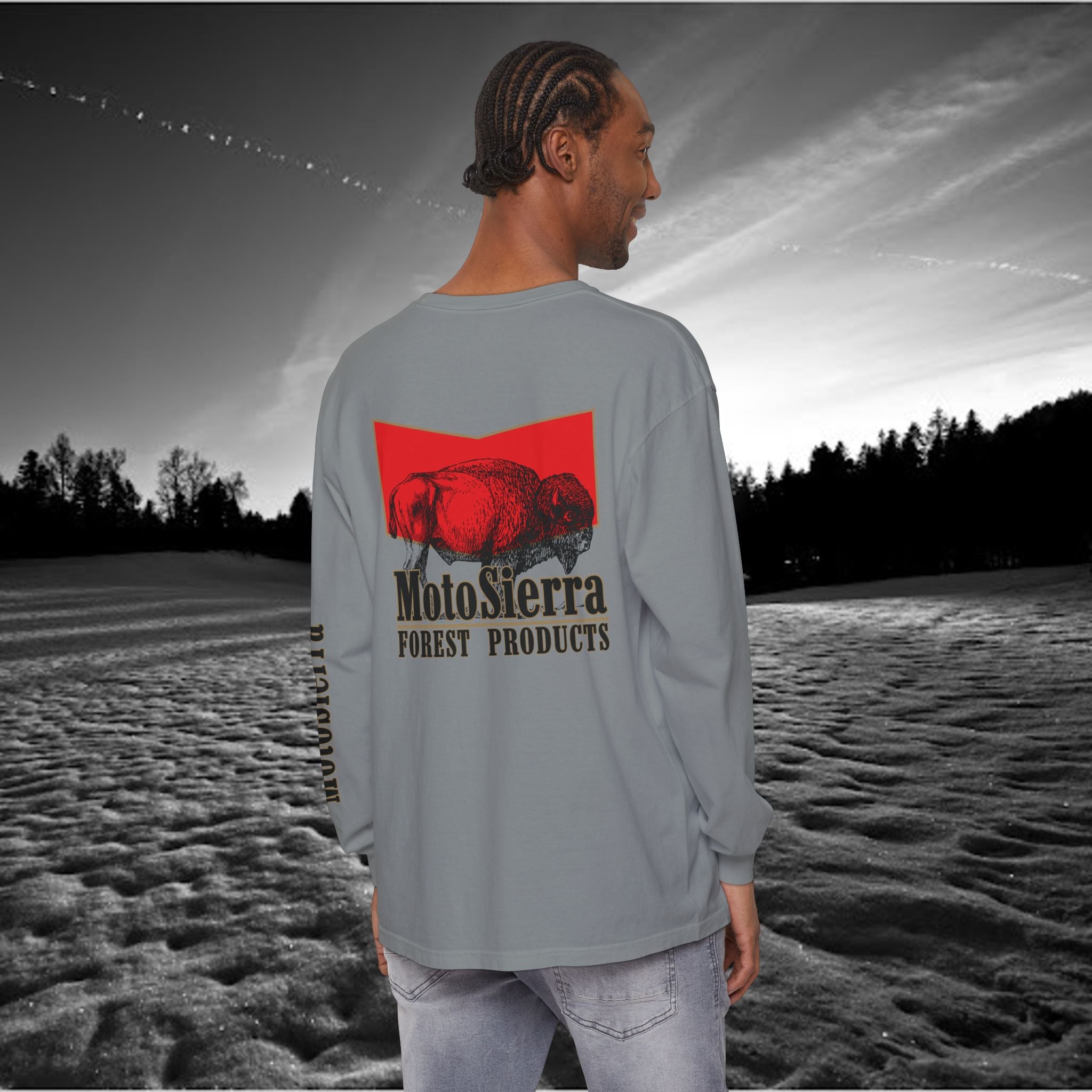 MotoSierra Forest Products Long Sleeve T-Shirt | Unisex Outdoor Apparel