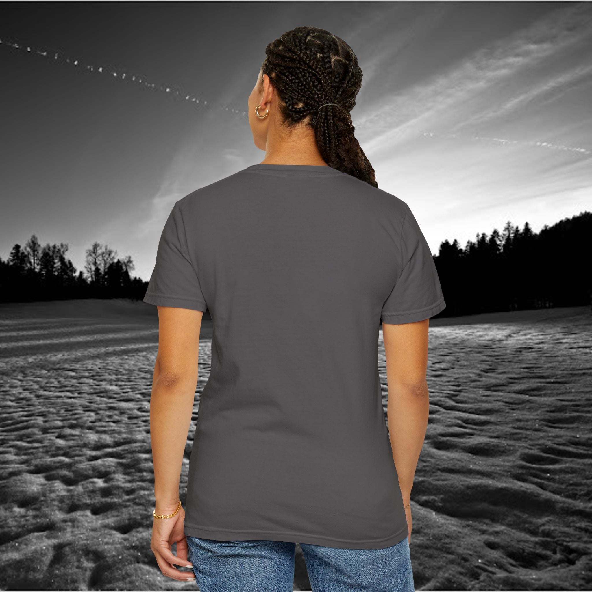 Aberdeen Garment-Dyed T-Shirt with Artistic Print, Casual Wear, Unique Gift, Graphic Tee