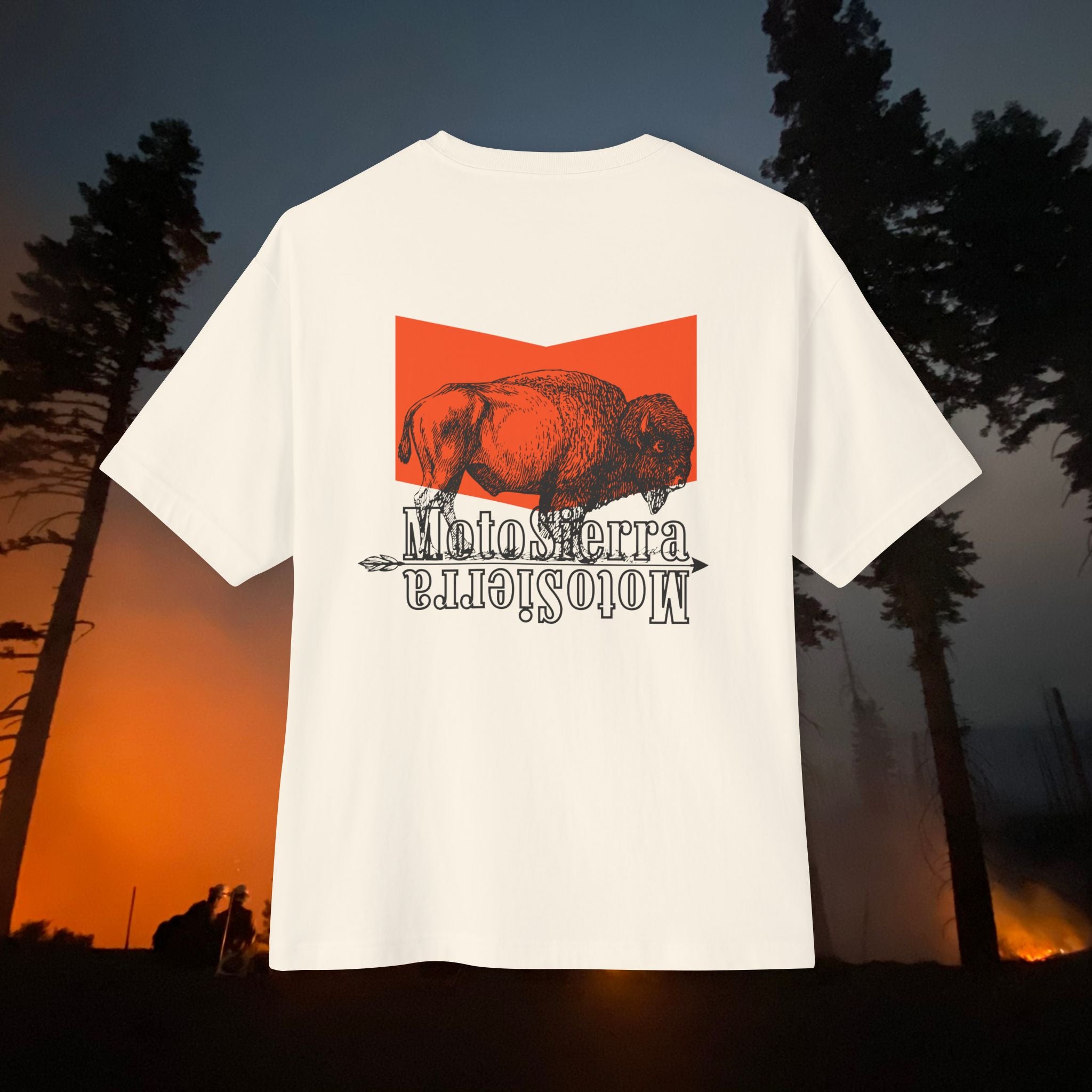 Orange Bison Logo Unisex Oversized Boxy Tee