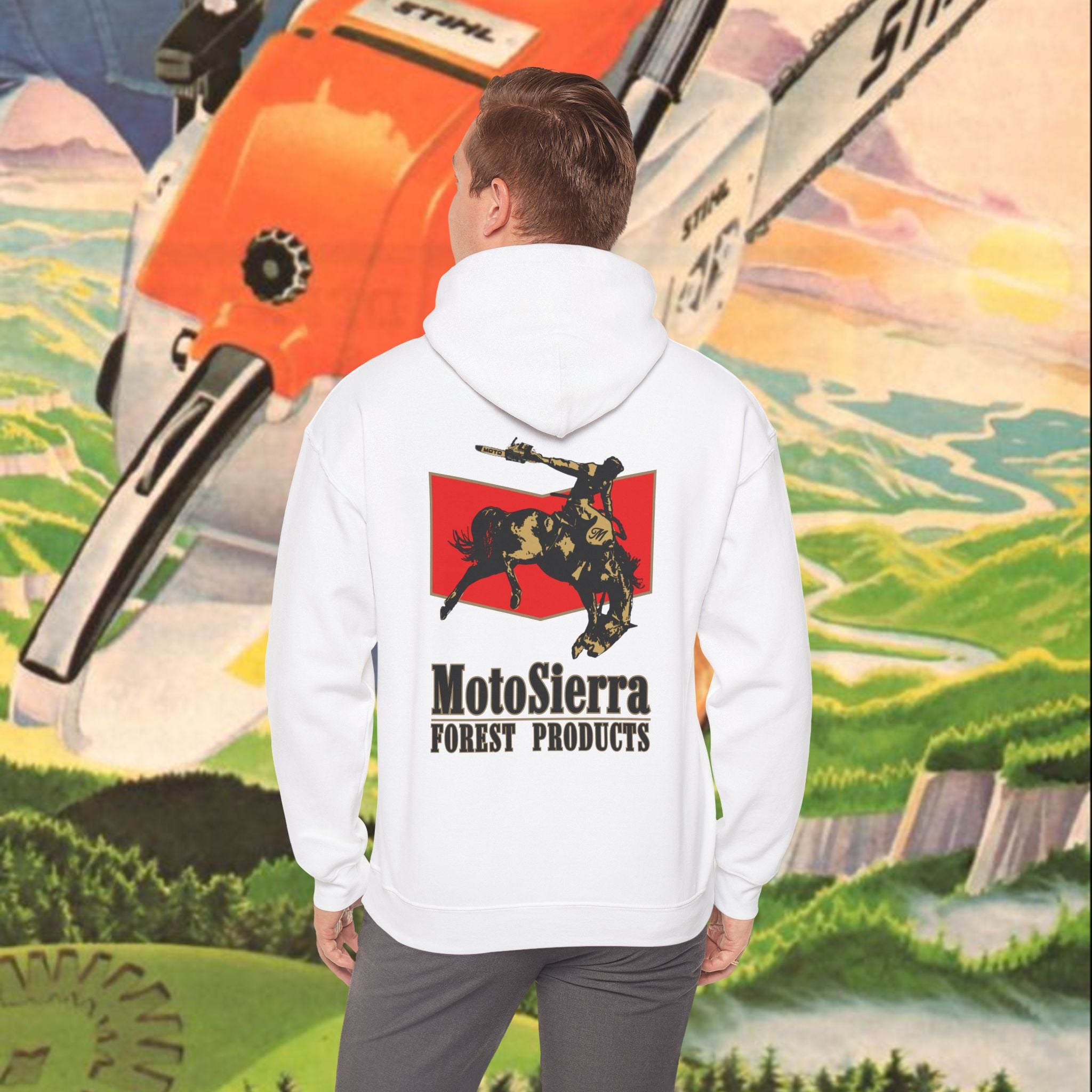 EUROPE ONLY Chevron Cowboy Logo Unisex Heavy Blend™ Hooded Sweatshirt