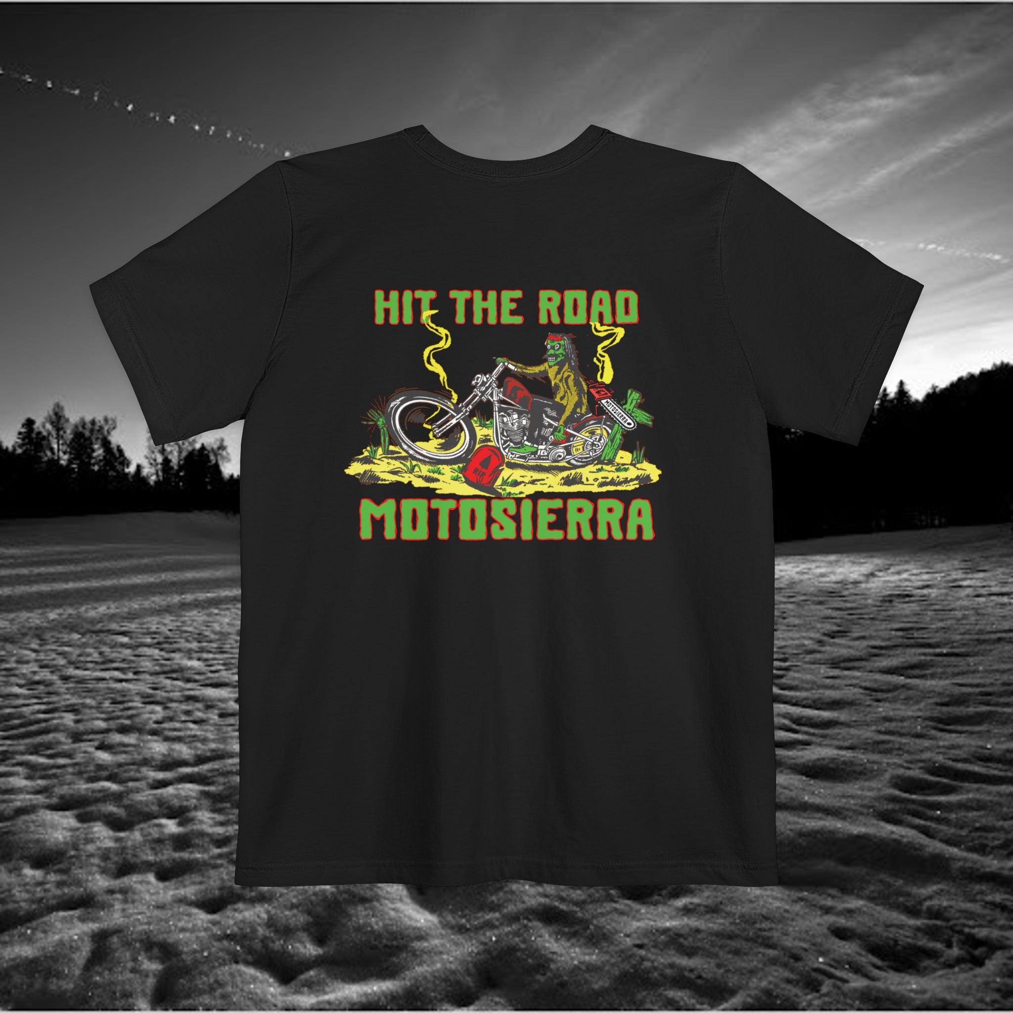 Hit The Road Zombie Chopper Unisex Pocket T-shirt