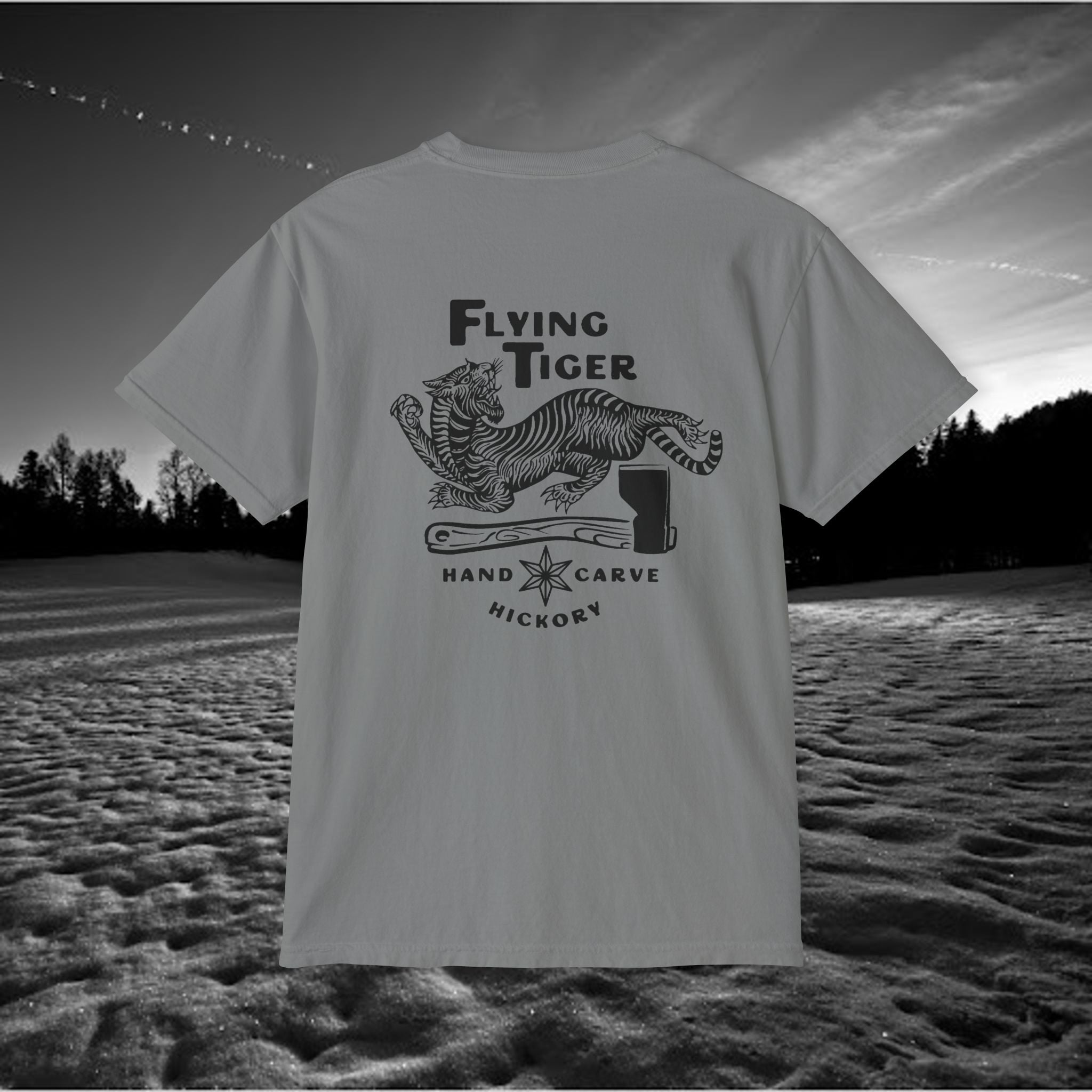 Flying Tiger Axe Handles Unisex Garment-Dyed Pocket T-Shirt