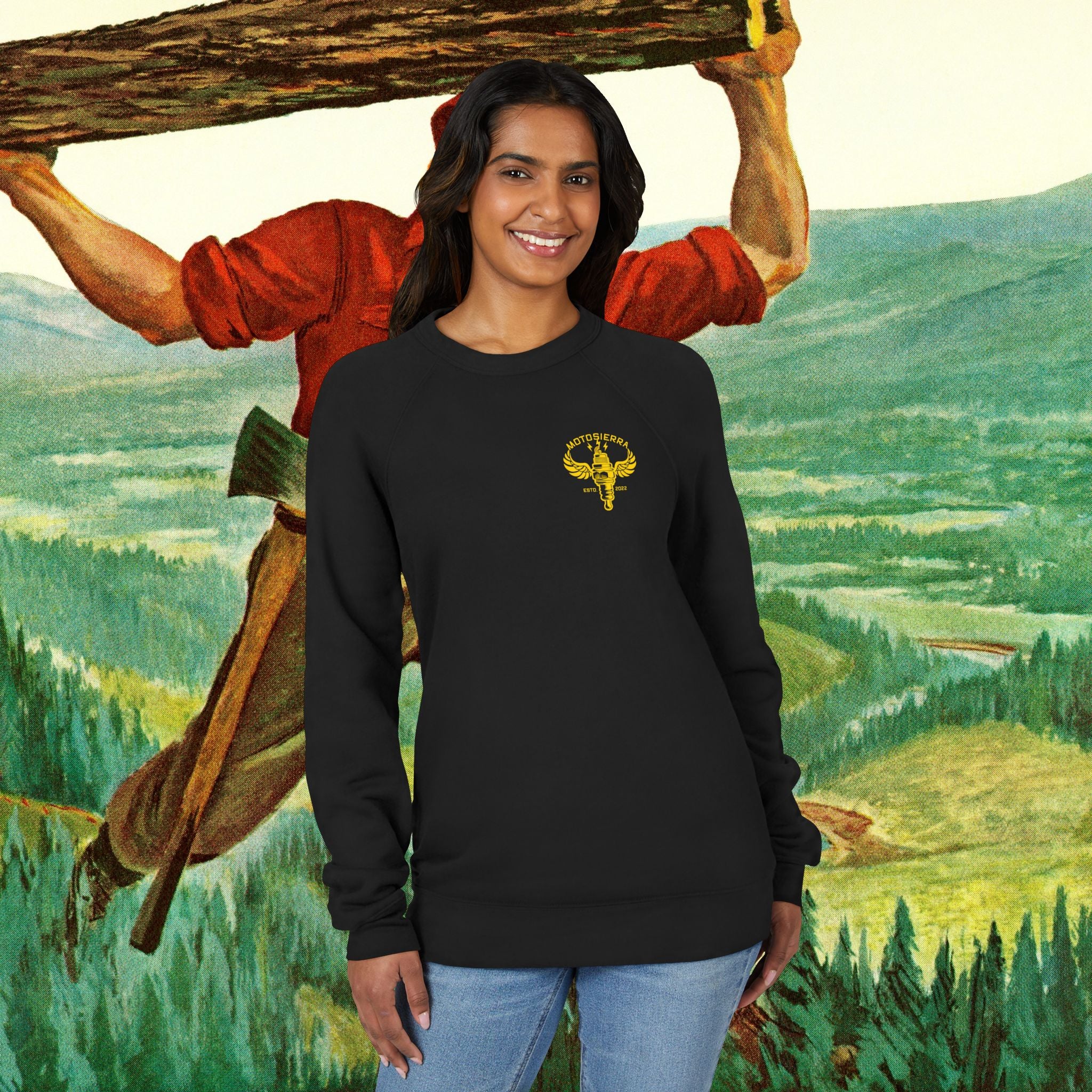 NGK Unisex Sponge Fleece Raglan Sweatshirt