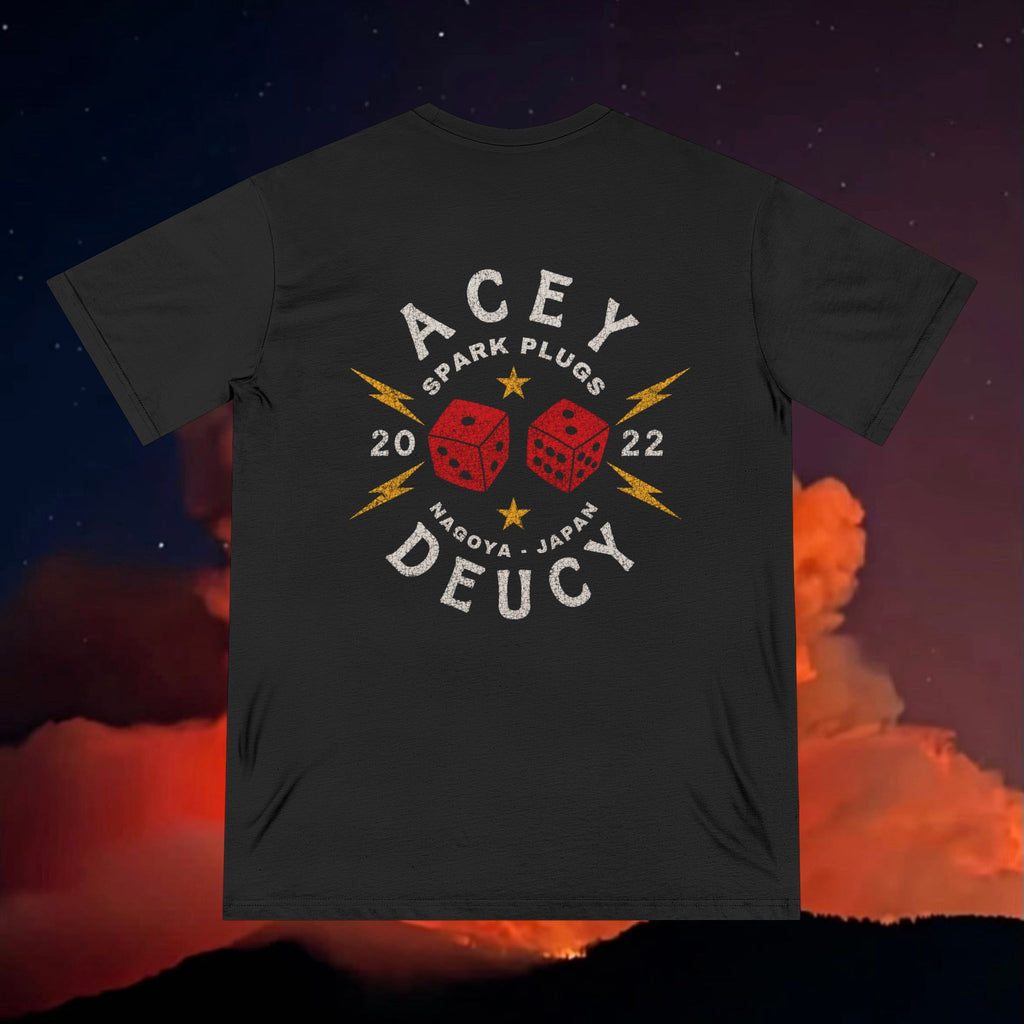 Acey Deucy Spark Plugs Distressed Organic Staple T-shirt