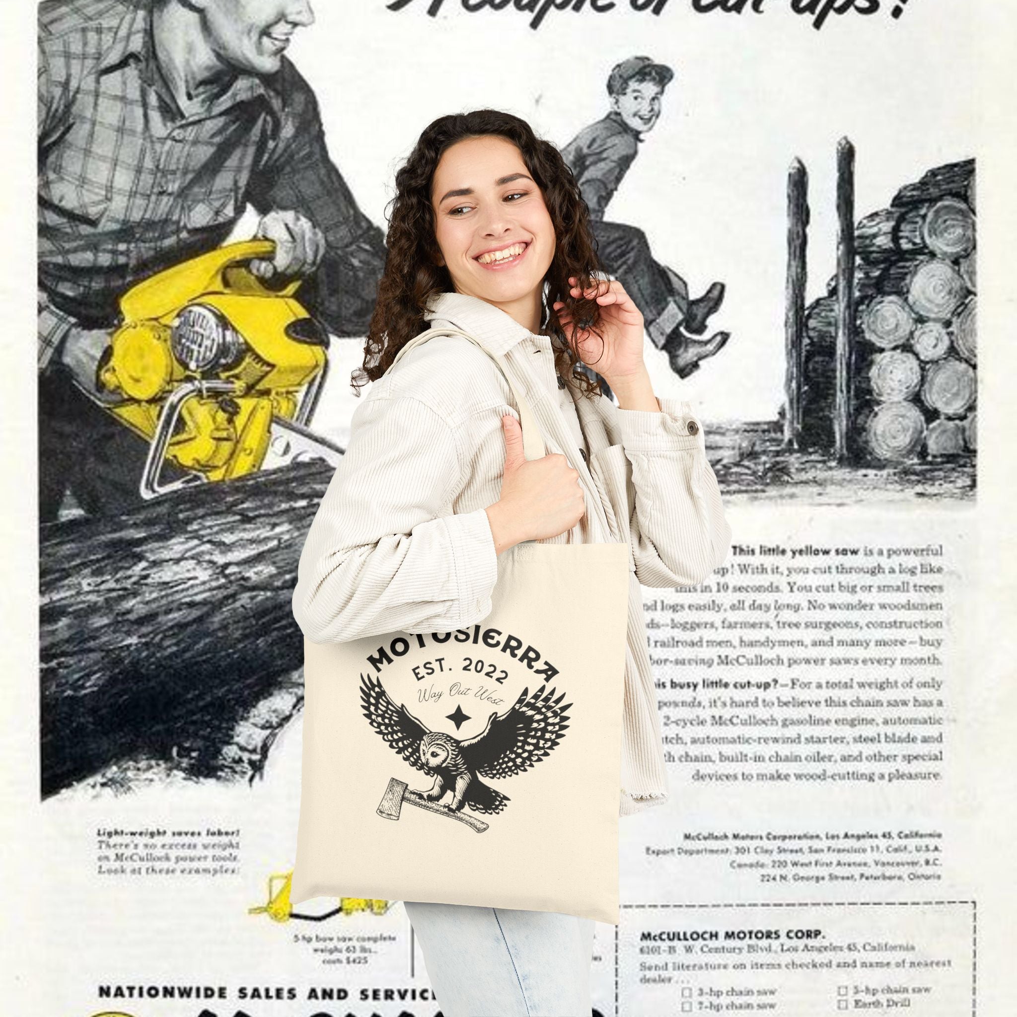 MotoSierra Cotton Canvas Tote Bag