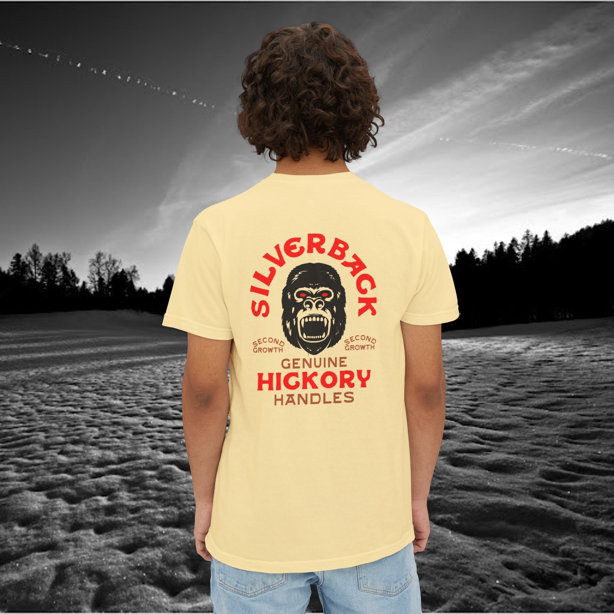Silverback Axe Handles Unisex Pocket T-Shirt - Premium Garment-Dyed Tee