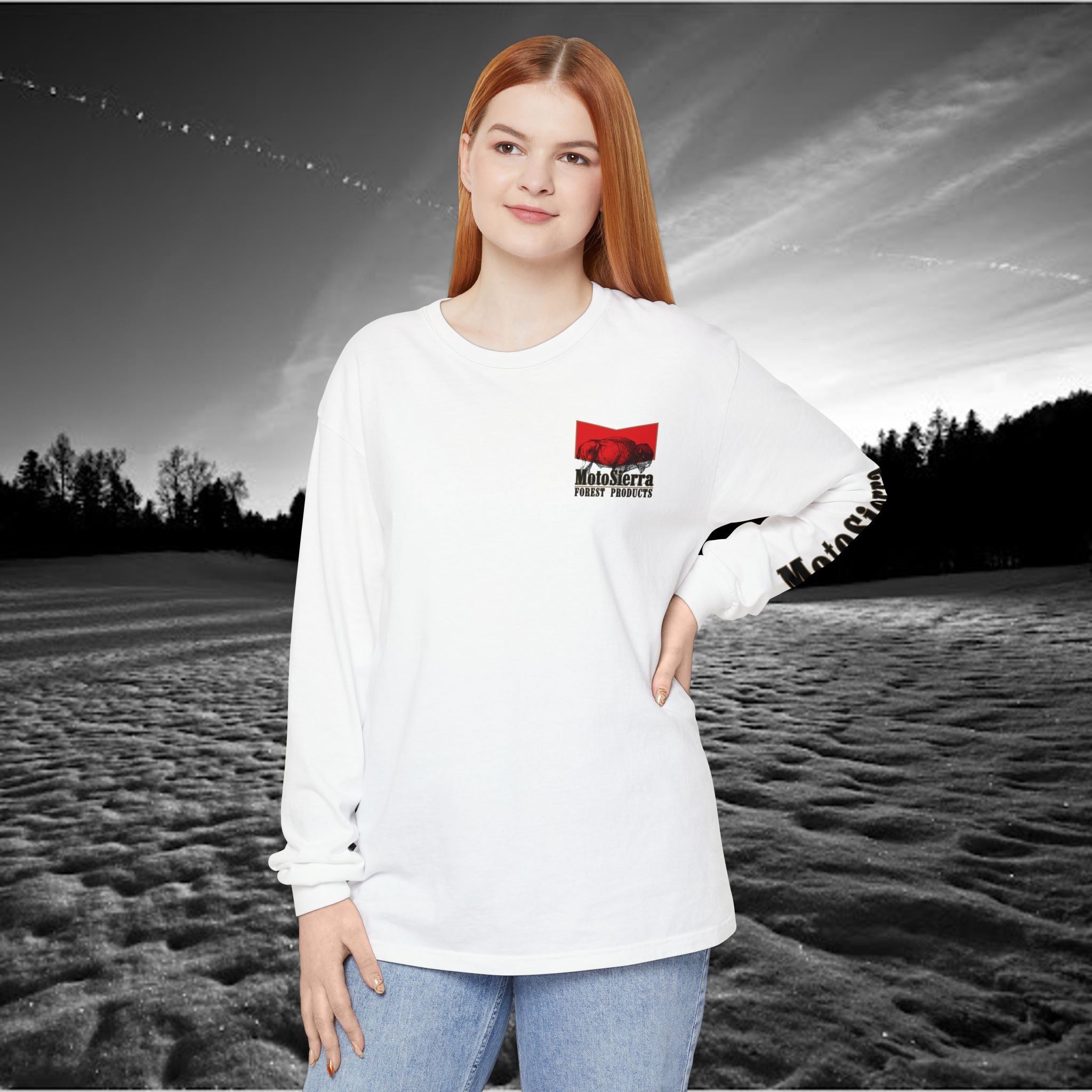MotoSierra Forest Products Long Sleeve T-Shirt | Unisex Outdoor Apparel