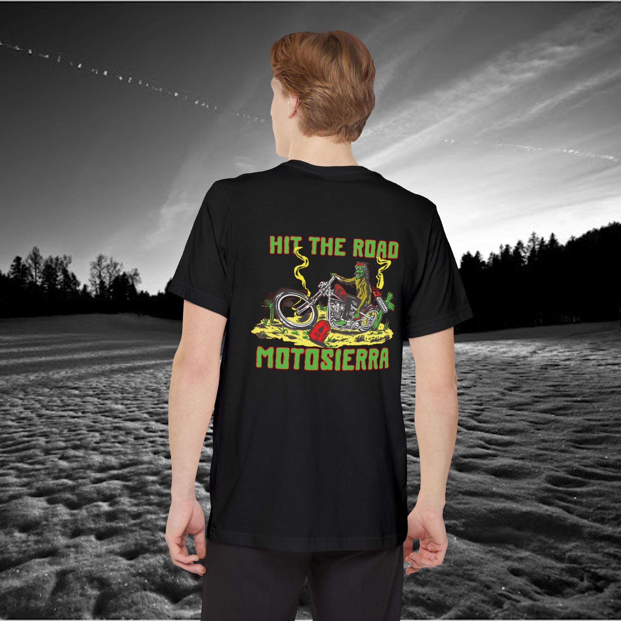 Hit The Road Zombie Chopper Unisex Pocket T-shirt